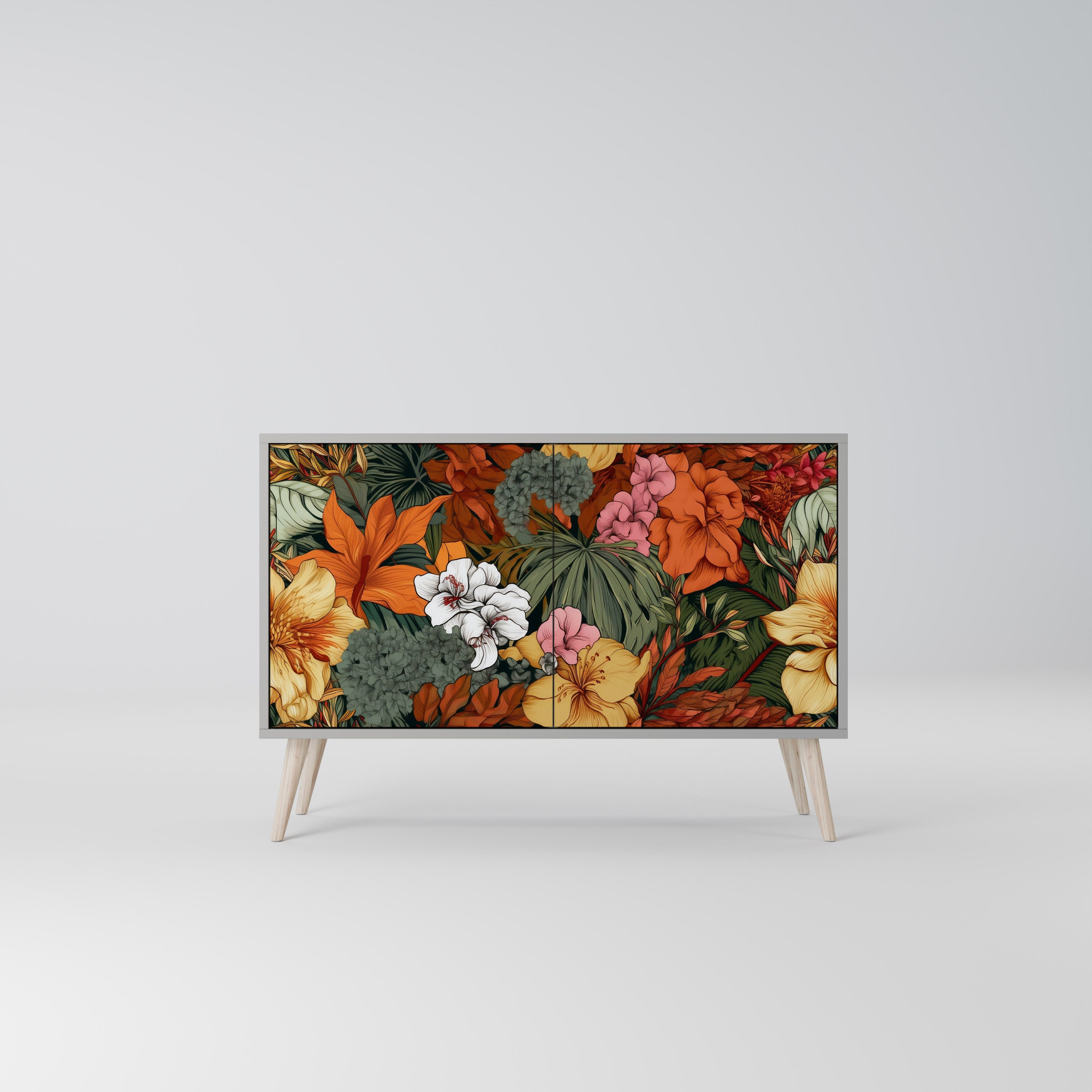 RADIANT FLORA Komoda 2-drzwiowa korpus Szary