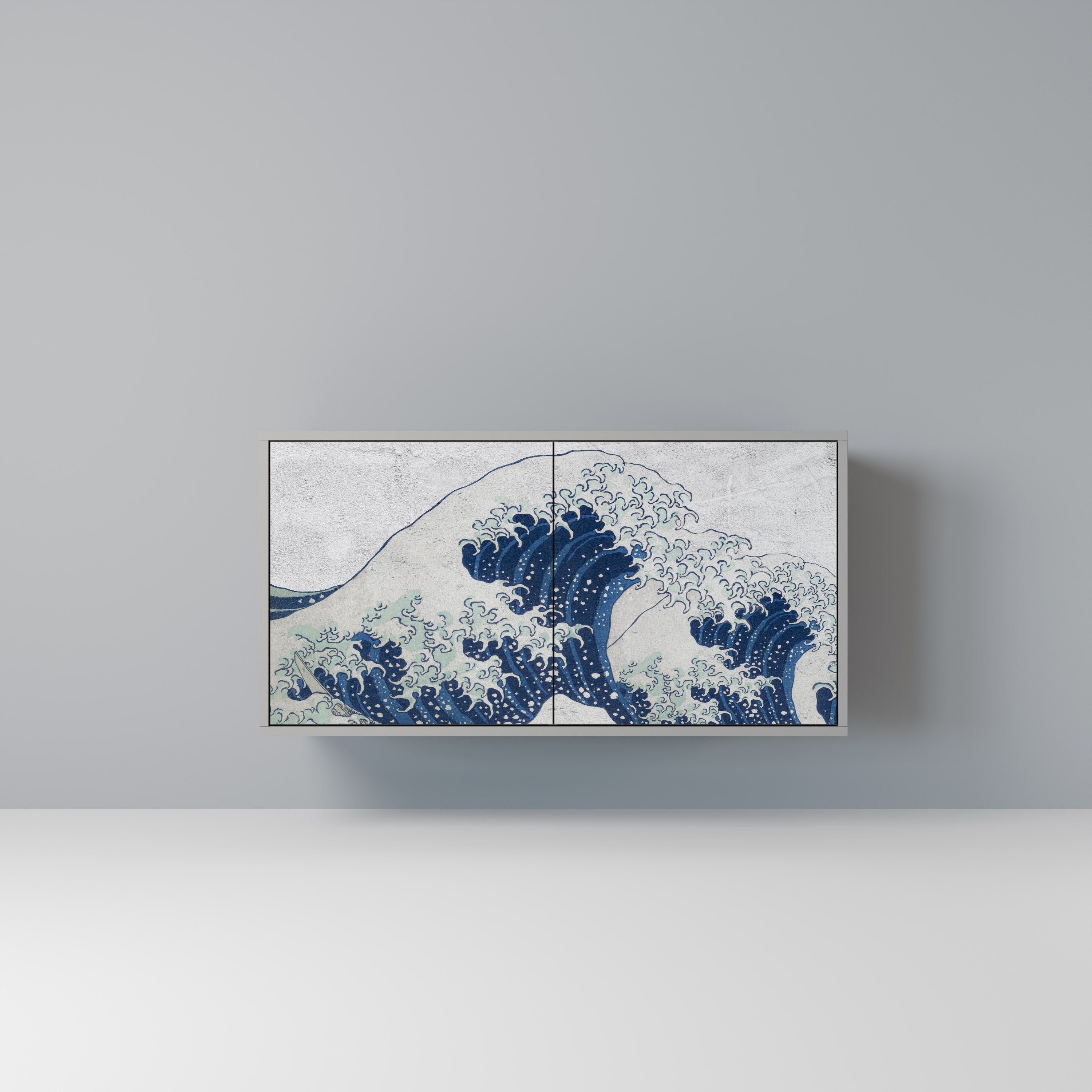 THE GREAT WAVE AT KANAGAWA Komoda 2-drzwiowa korpus Szary