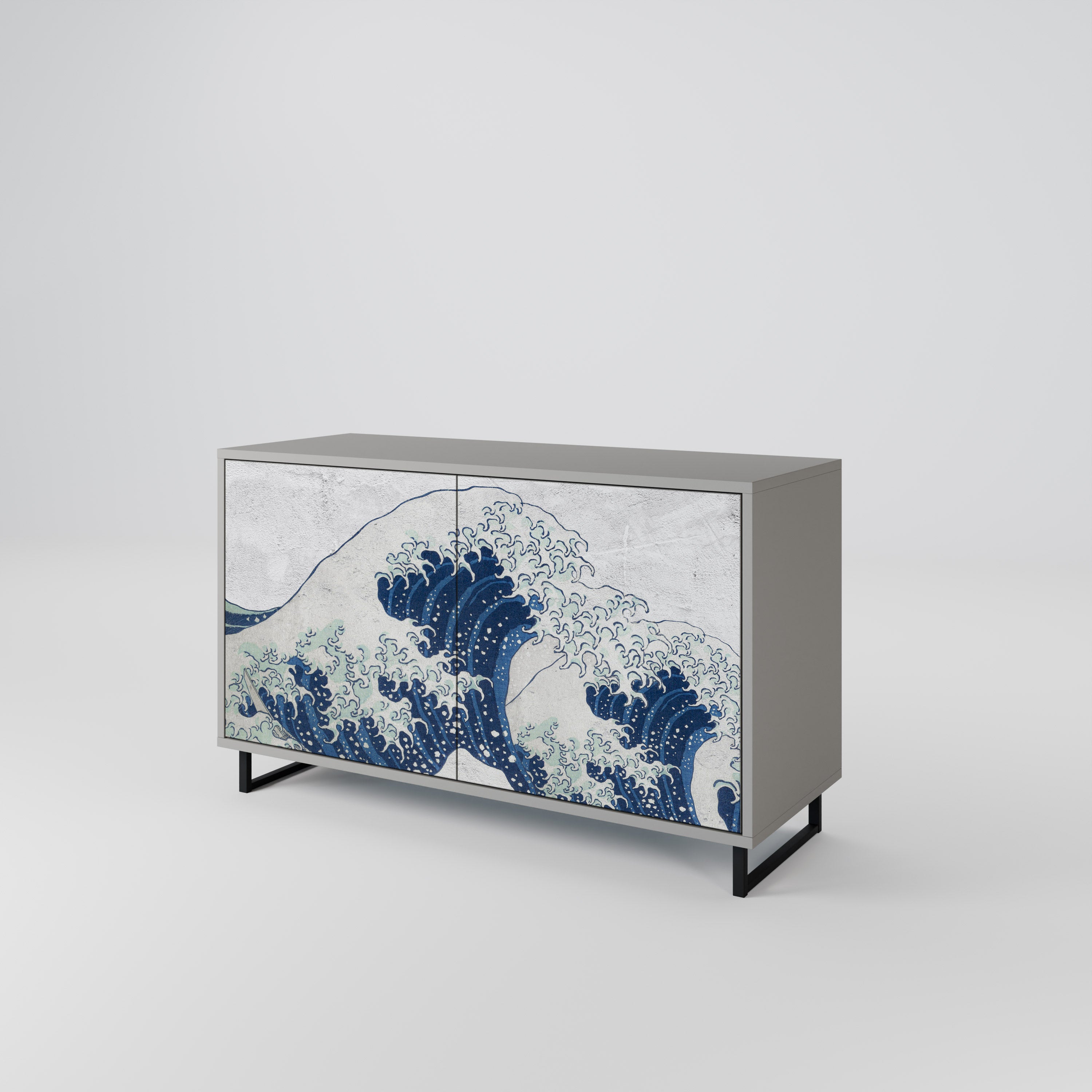 THE GREAT WAVE AT KANAGAWA Komoda 2-drzwiowa korpus Szary