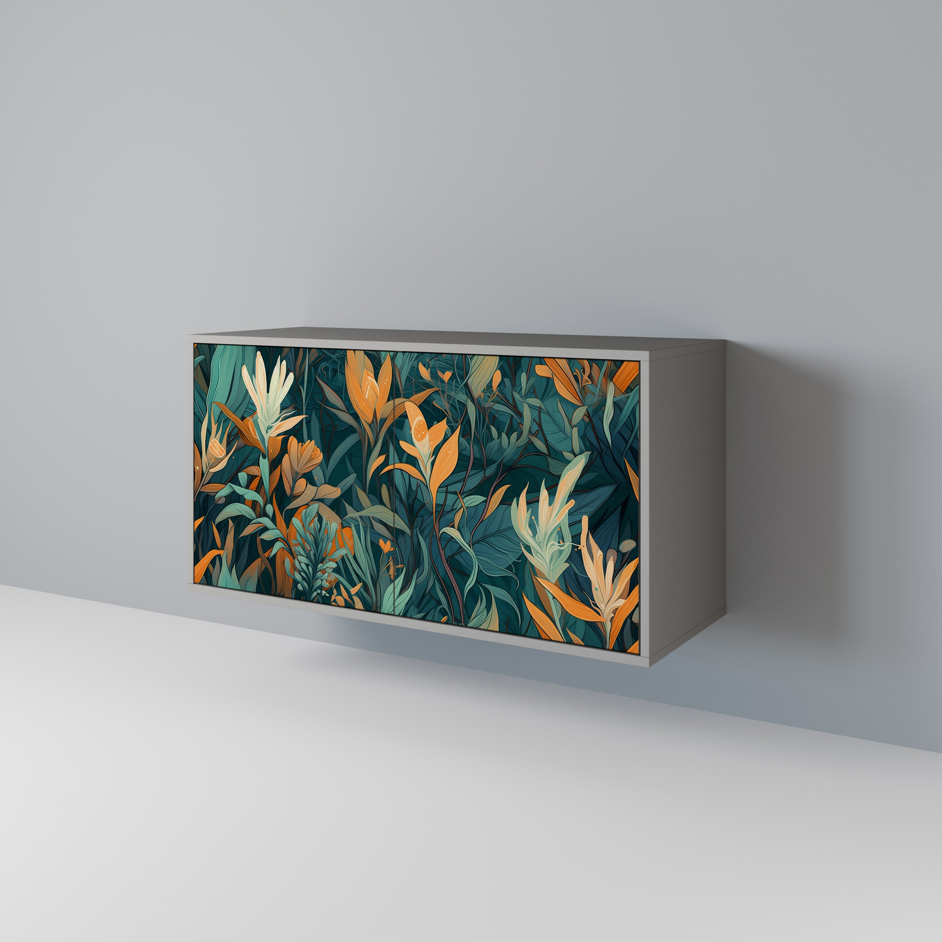 FLORAL SERENITY Komoda 2-drzwiowa korpus Szary