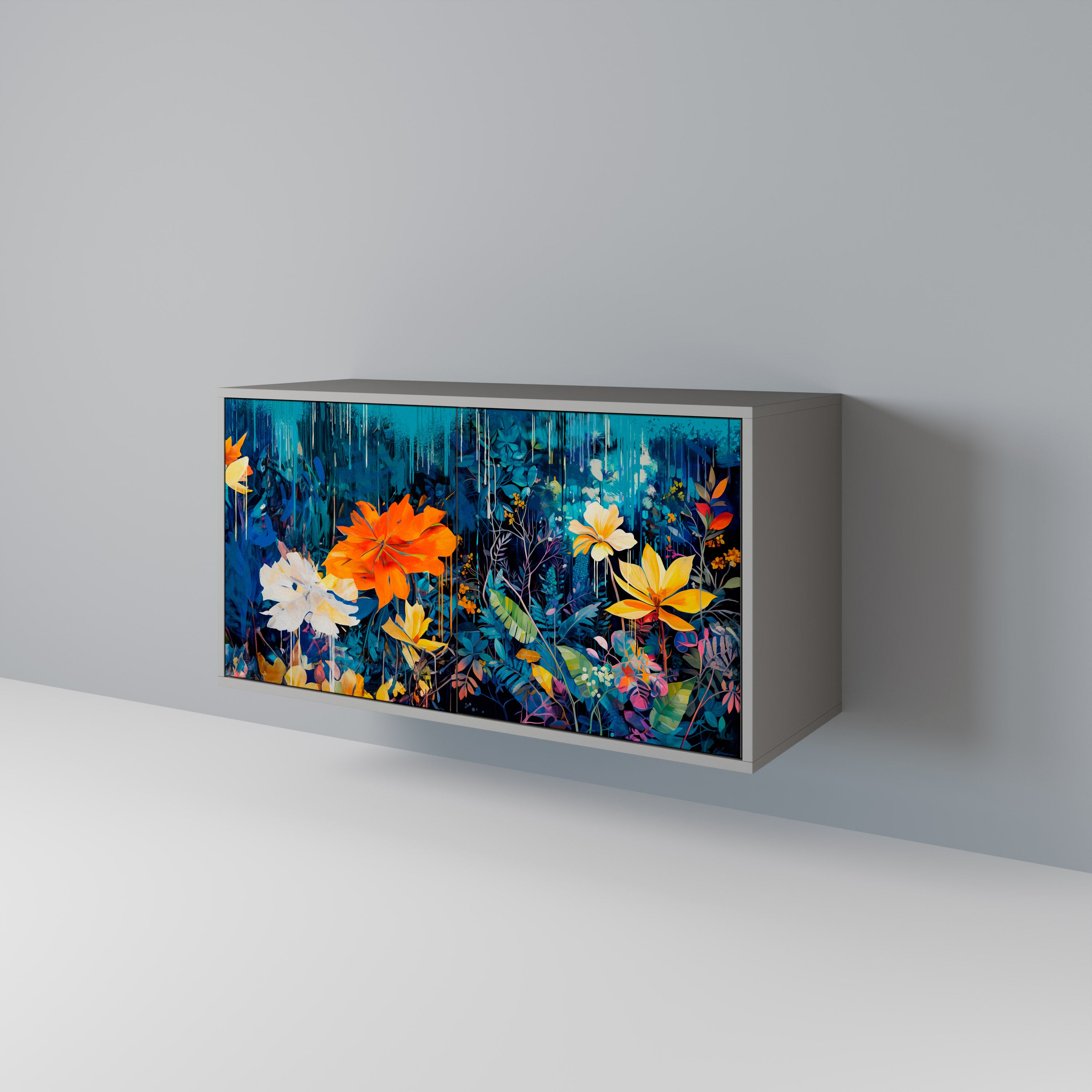MIDNIGHT BLOSSOM Komoda 2-drzwiowa korpus Szary