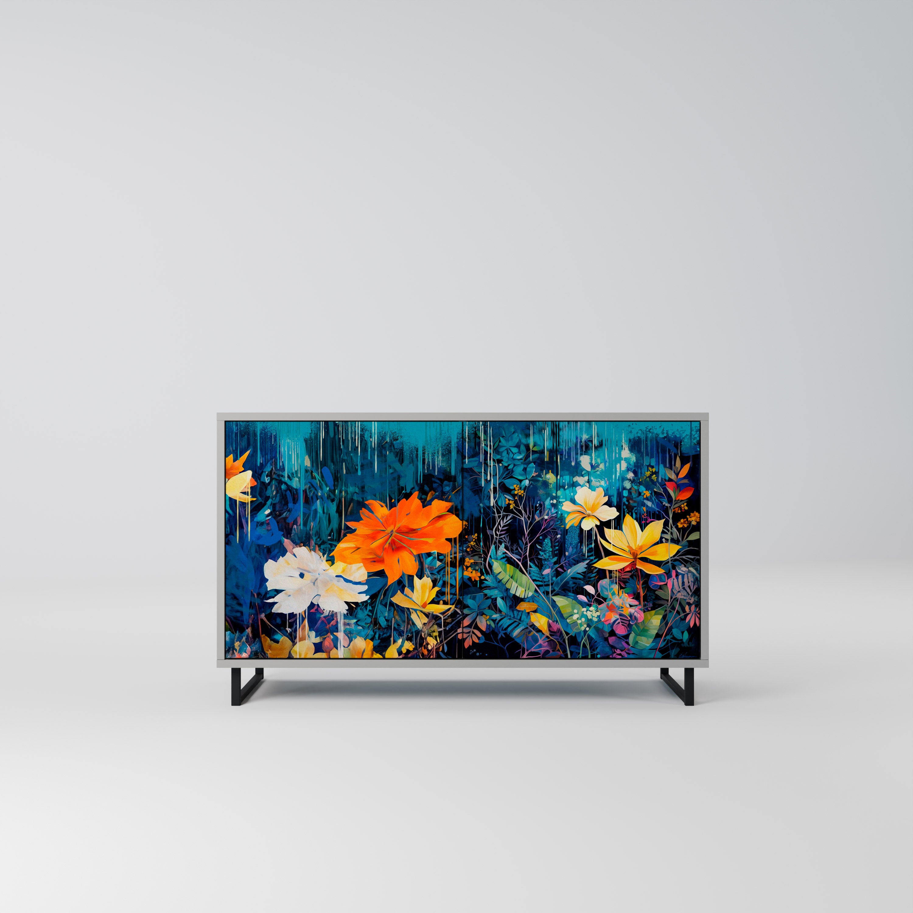 MIDNIGHT BLOSSOM Komoda 2-drzwiowa korpus Szary