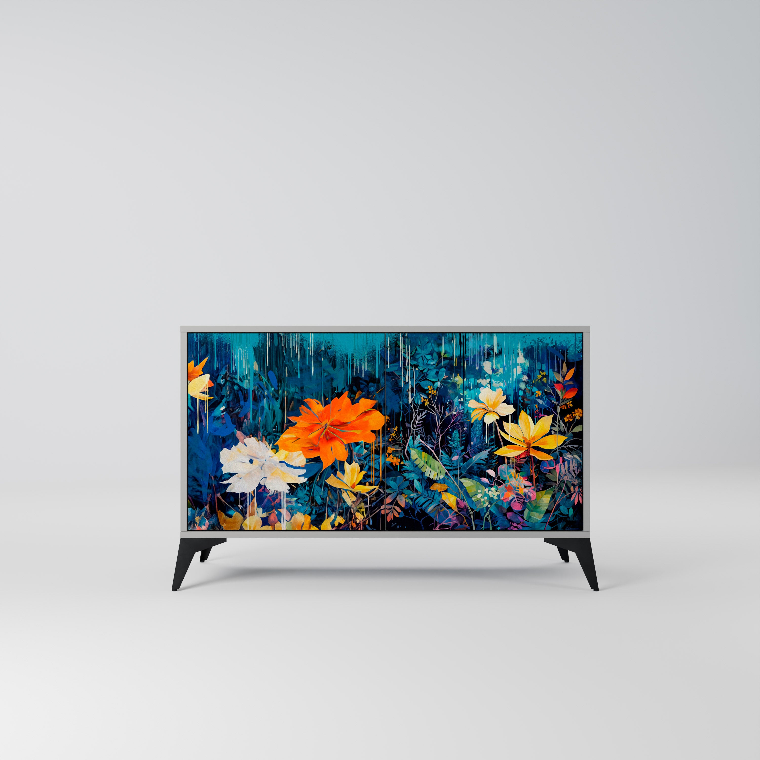 MIDNIGHT BLOSSOM Komoda 2-drzwiowa korpus Szary