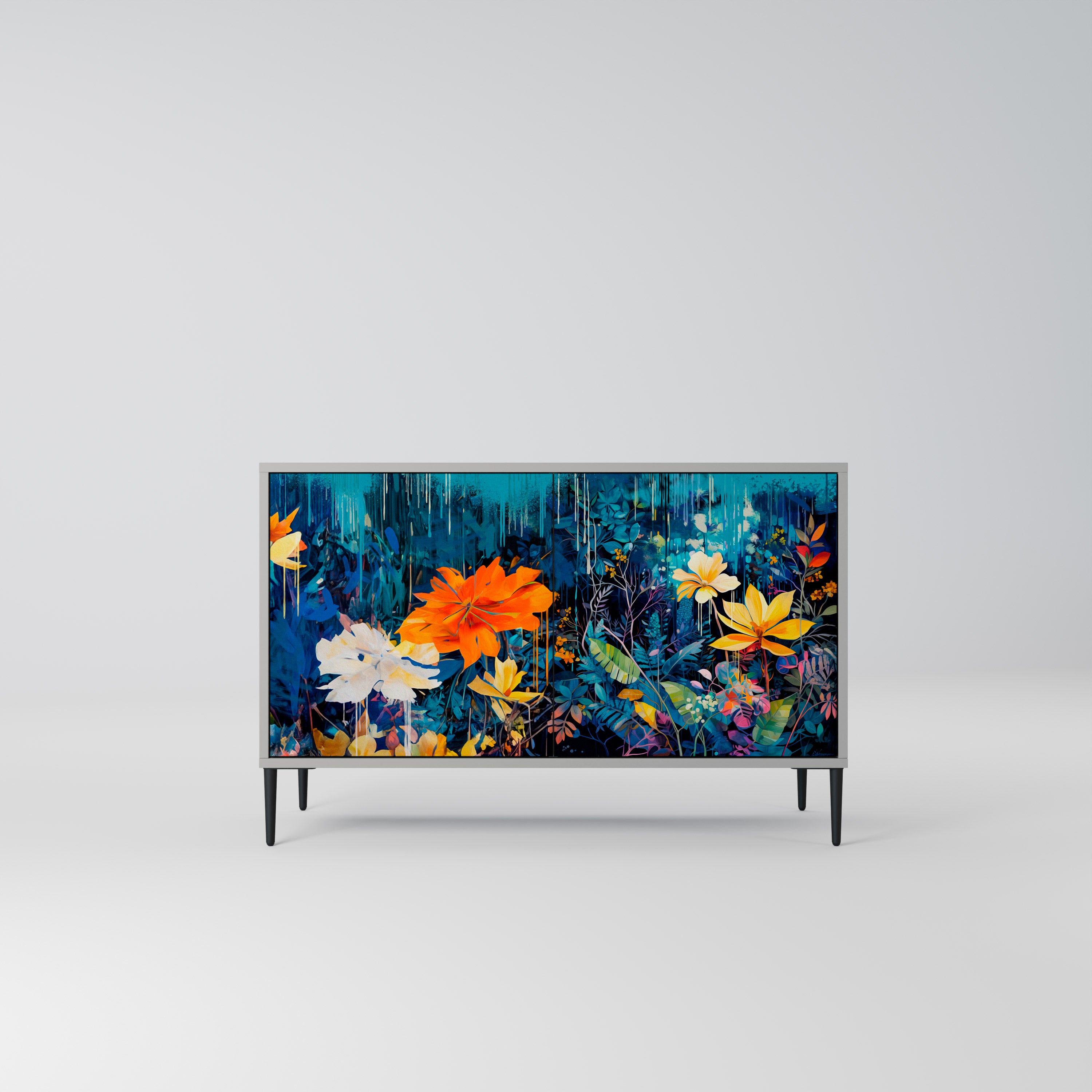 MIDNIGHT BLOSSOM Komoda 2-drzwiowa korpus Szary