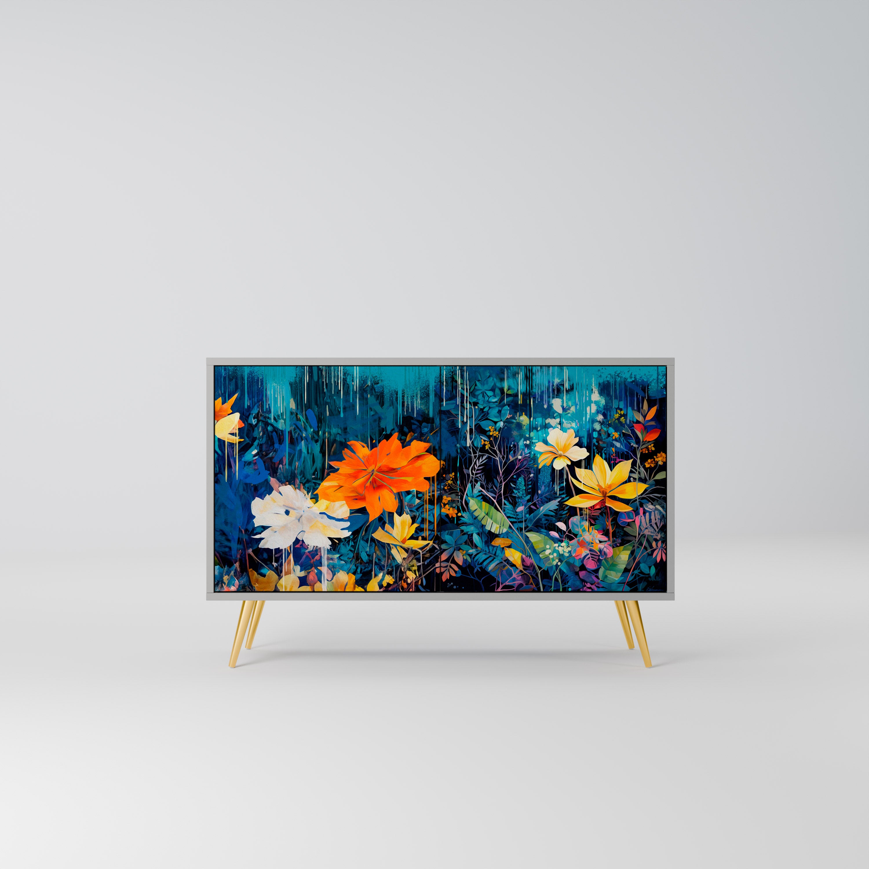 MIDNIGHT BLOSSOM Komoda 2-drzwiowa korpus Szary
