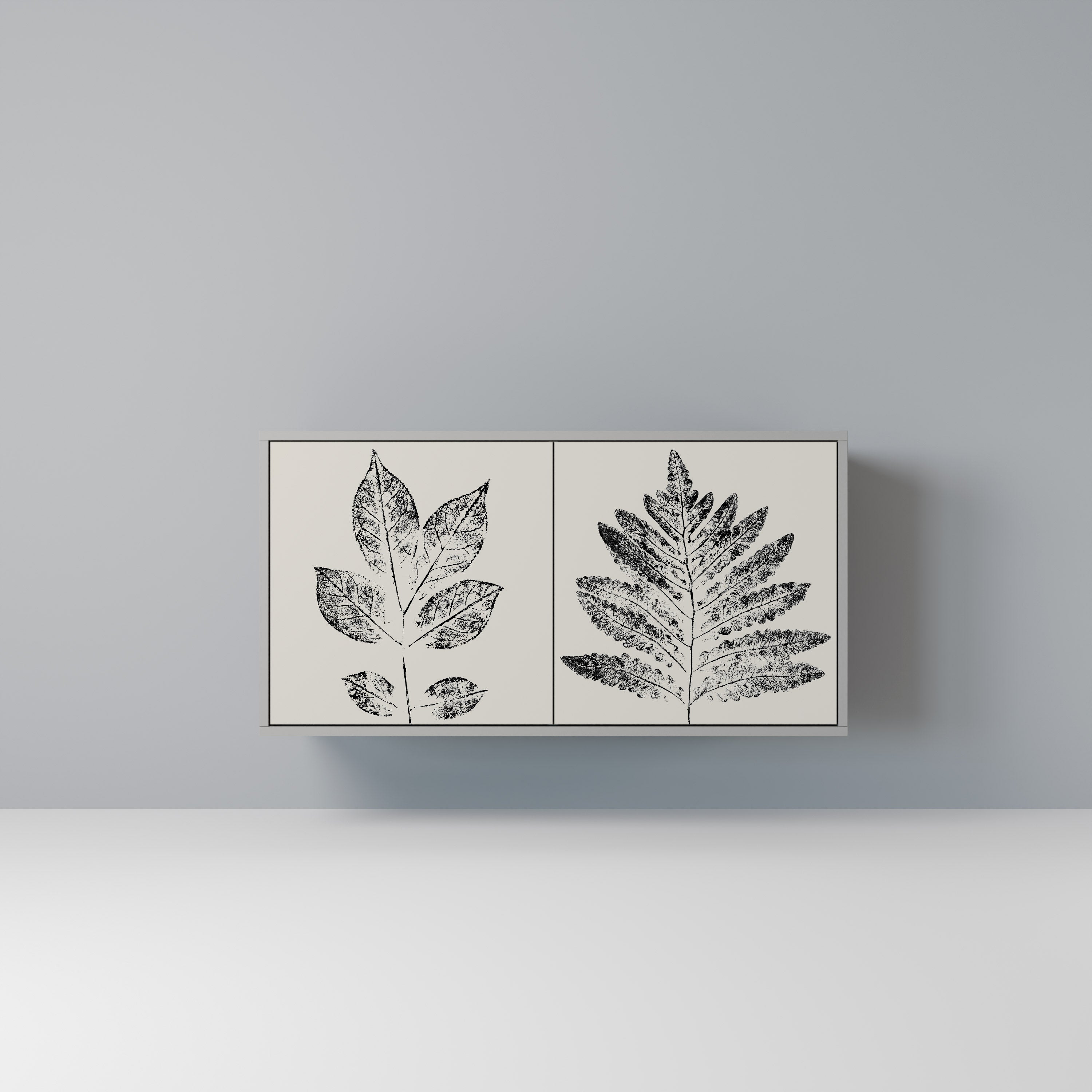 LEAFY STAMPS Komoda 2-drzwiowa korpus Szary