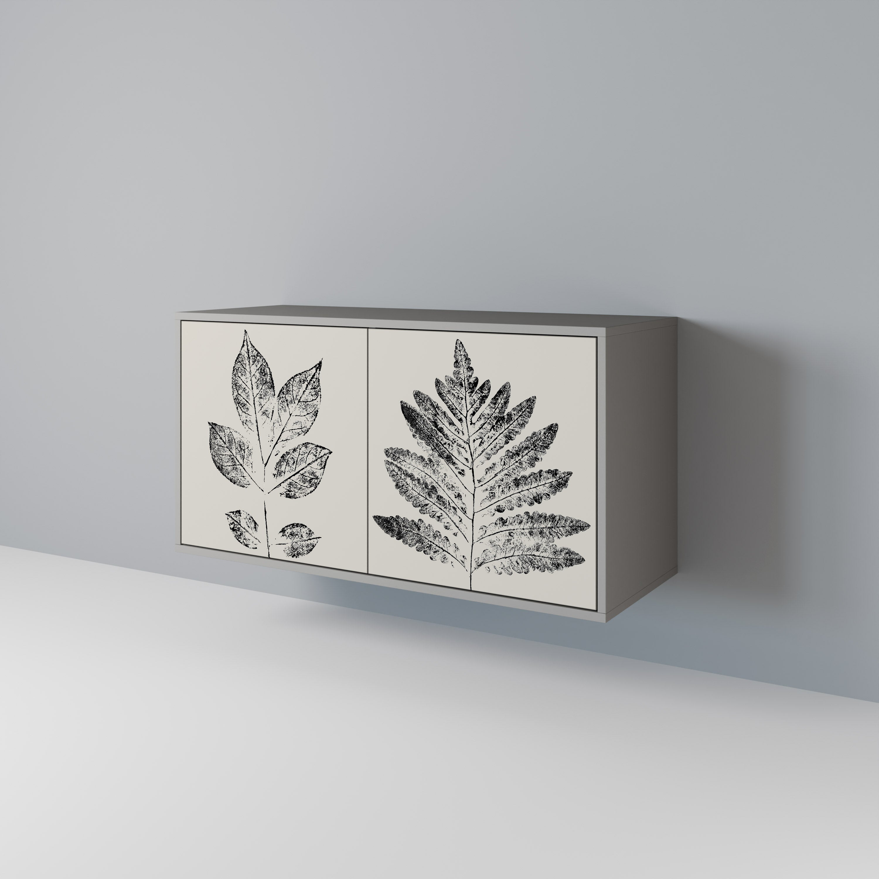 LEAFY STAMPS Komoda 2-drzwiowa korpus Szary