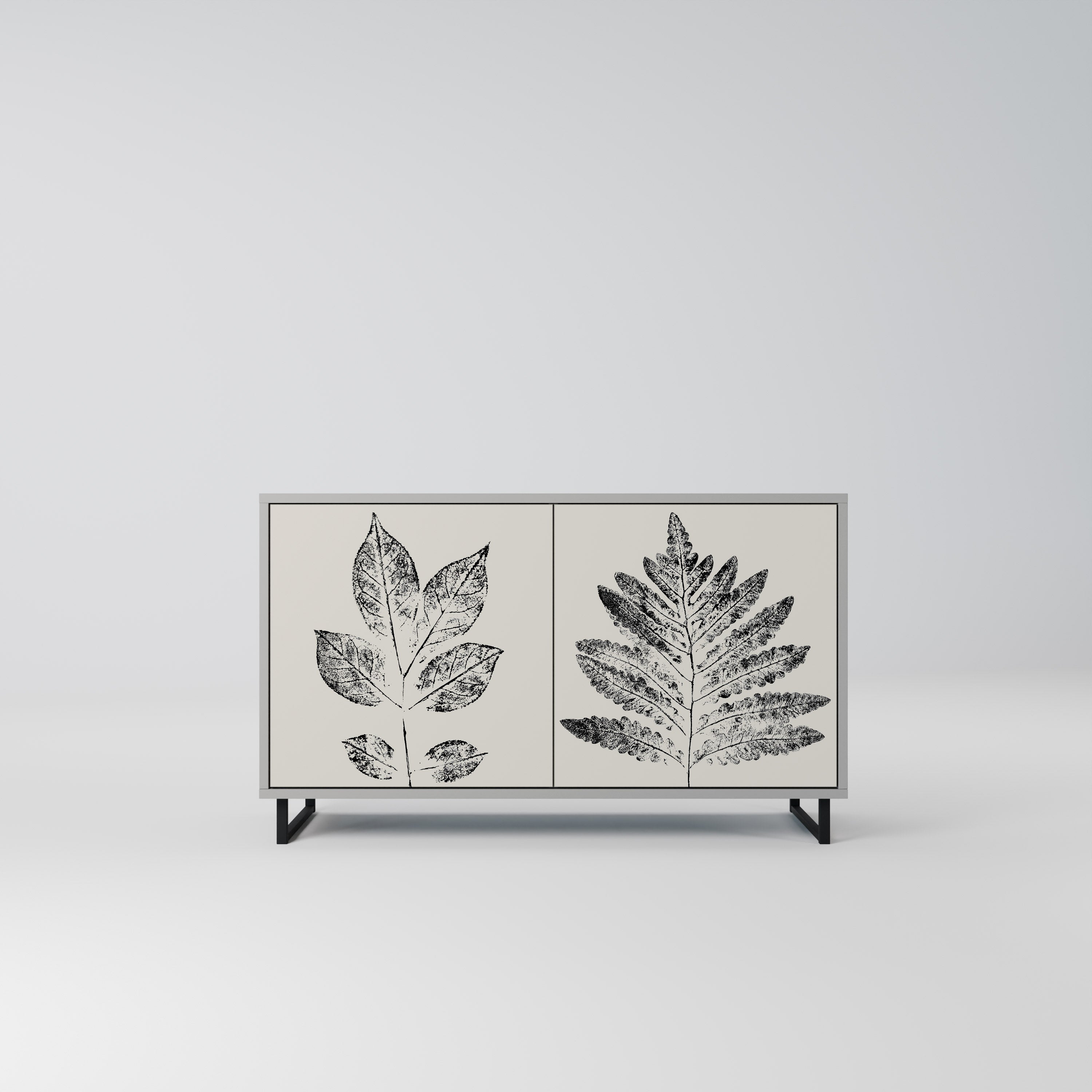LEAFY STAMPS Komoda 2-drzwiowa korpus Szary
