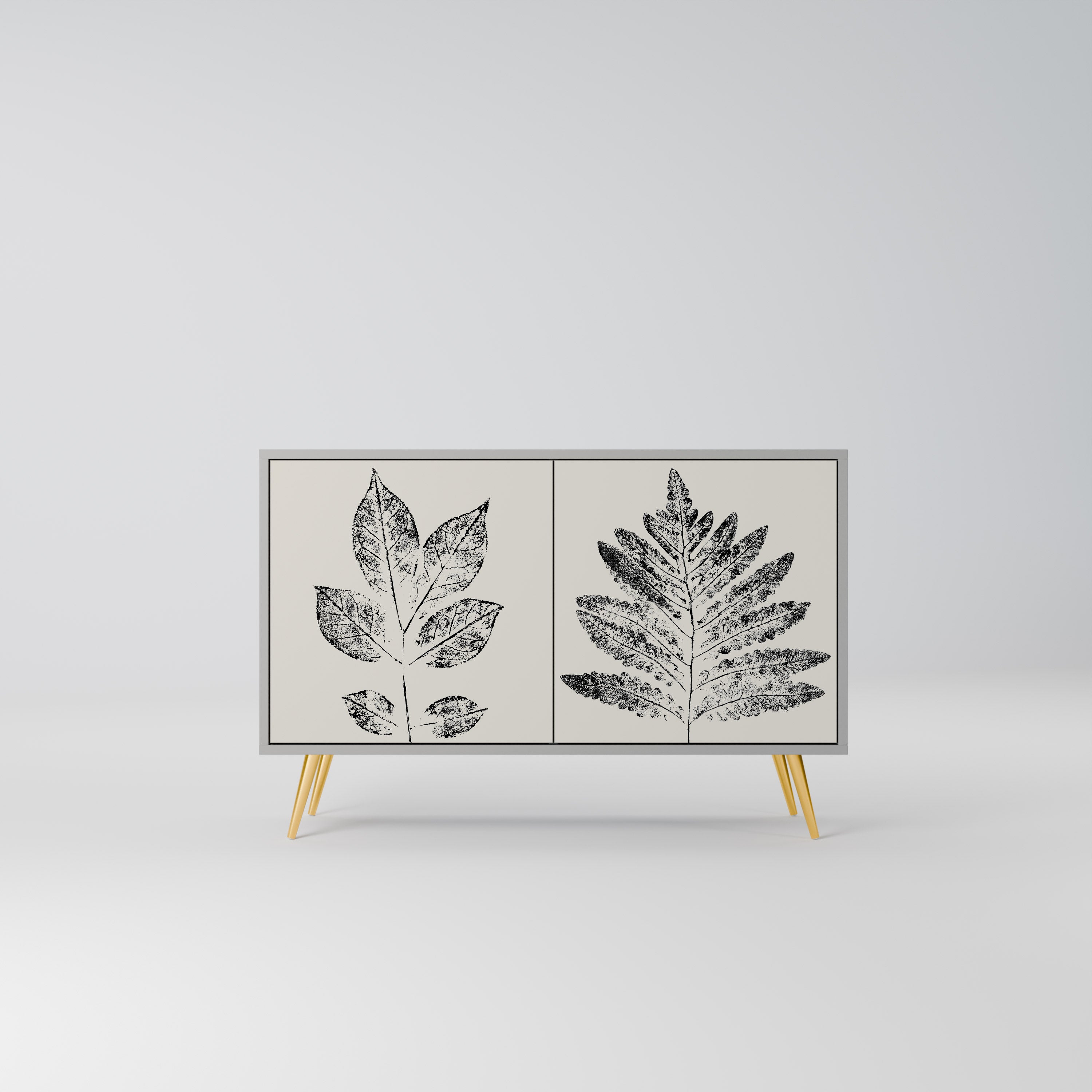 LEAFY STAMPS Komoda 2-drzwiowa korpus Szary