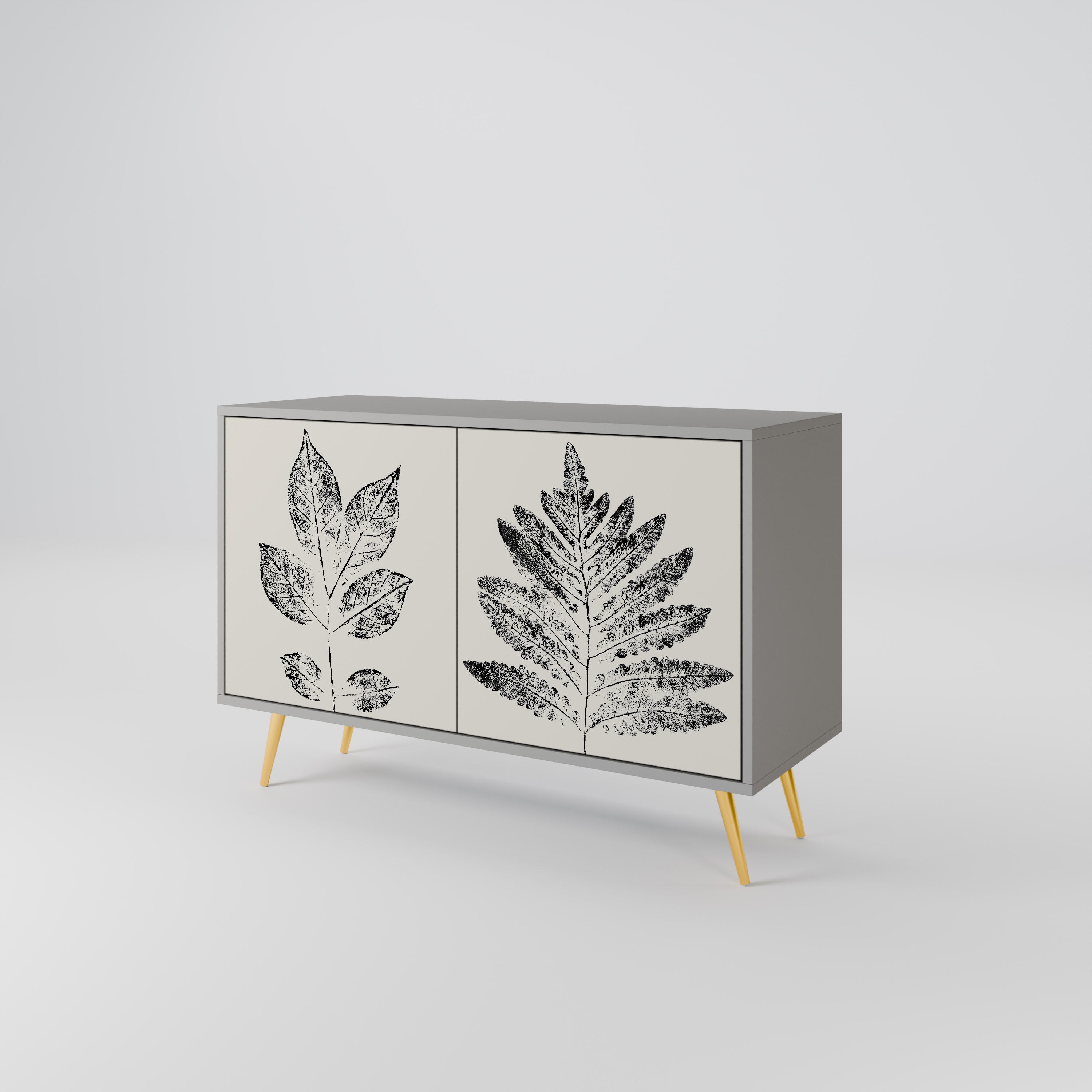 LEAFY STAMPS Komoda 2-drzwiowa korpus Szary