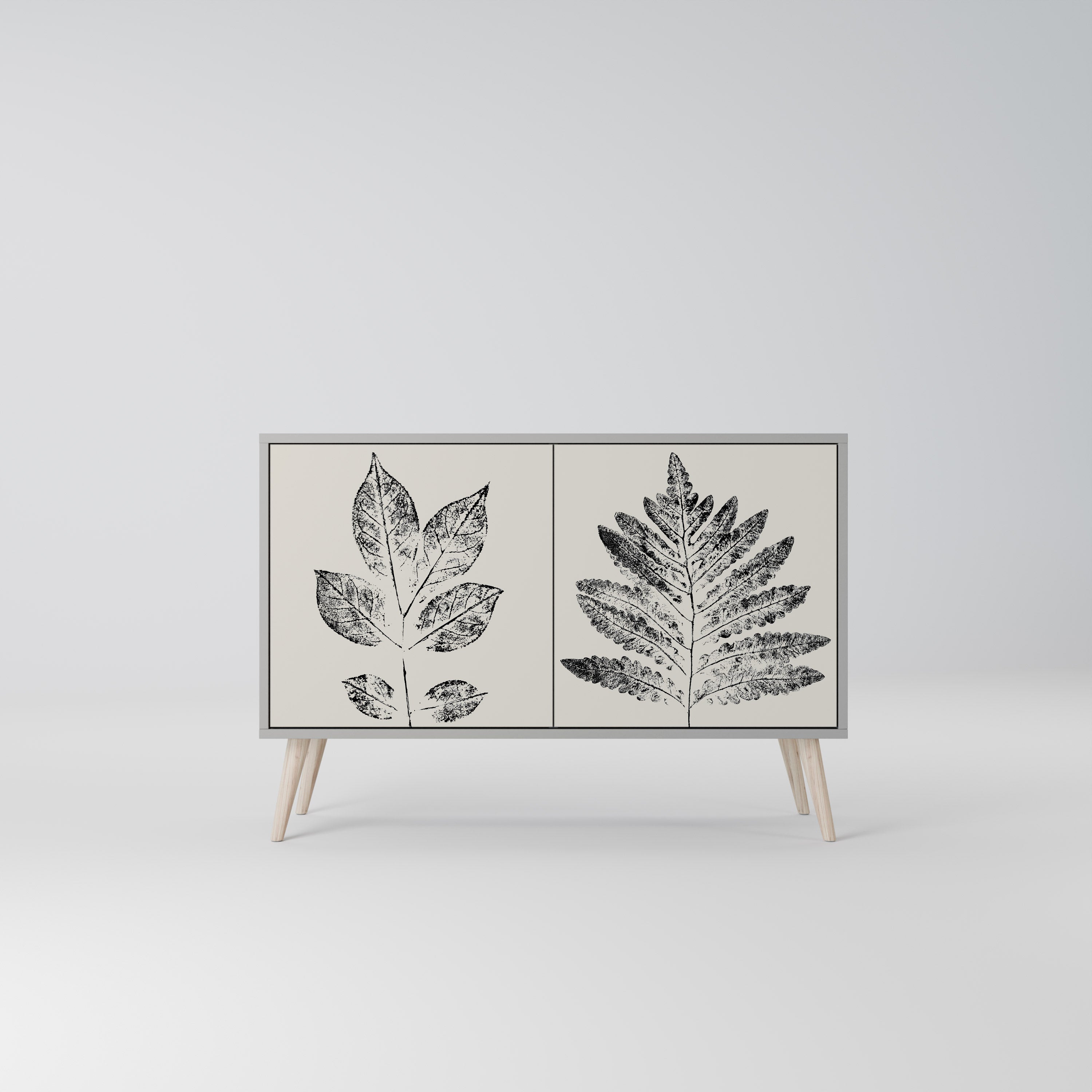 LEAFY STAMPS Komoda 2-drzwiowa korpus Szary