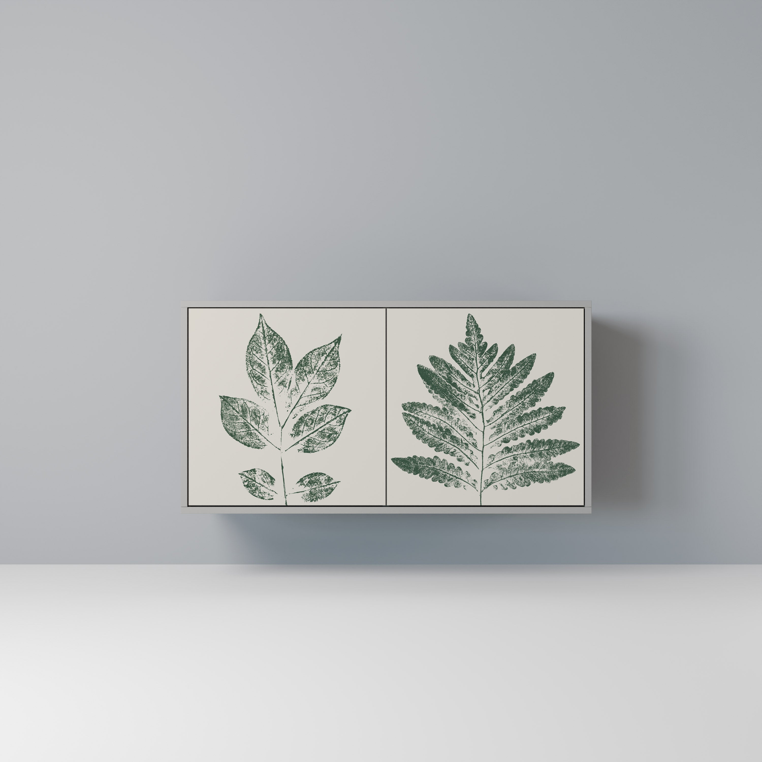 GREEN LEAFY STAMPS Komoda 2-drzwiowa korpus Szary