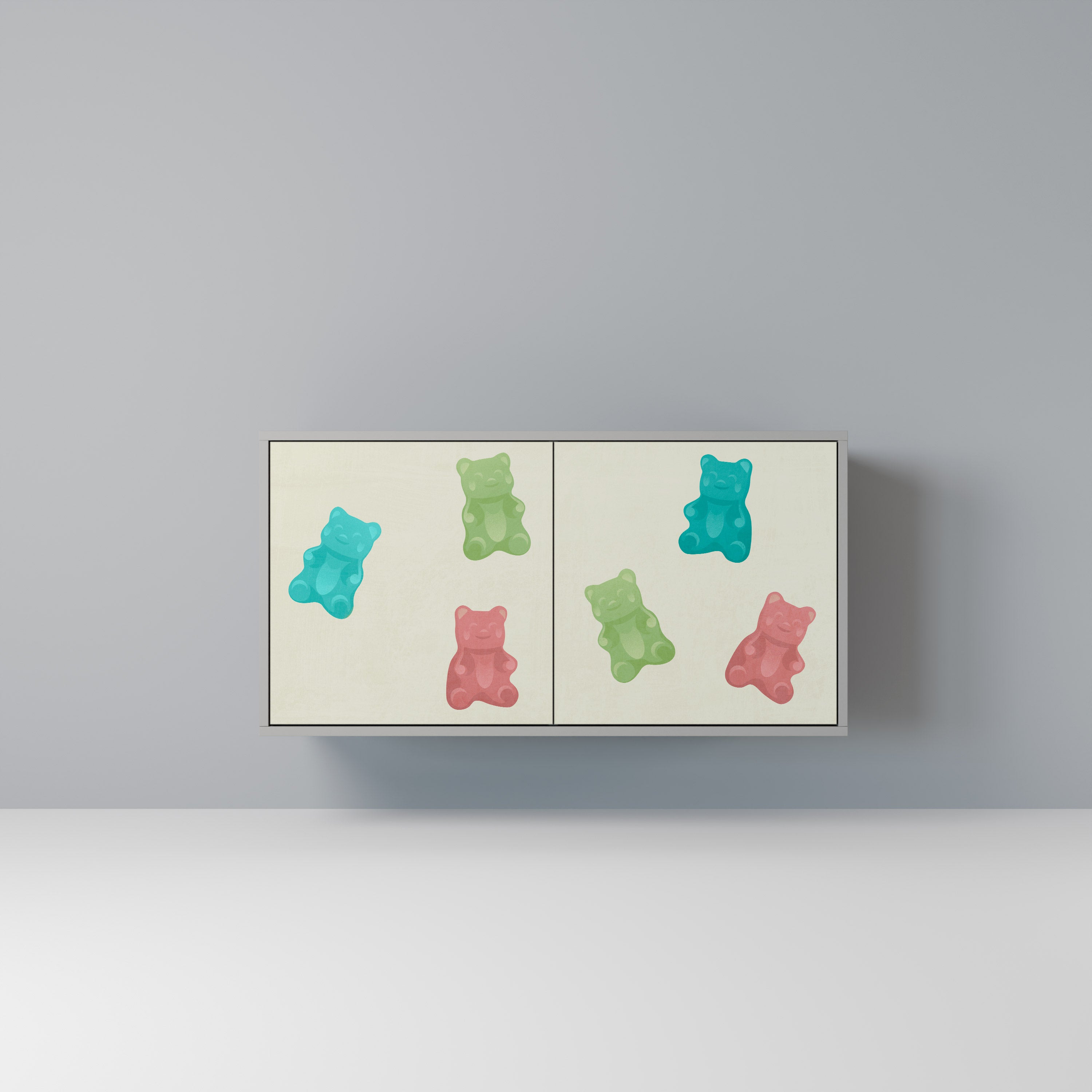 GUMMY BEARS Komoda 2-drzwiowa korpus Szary