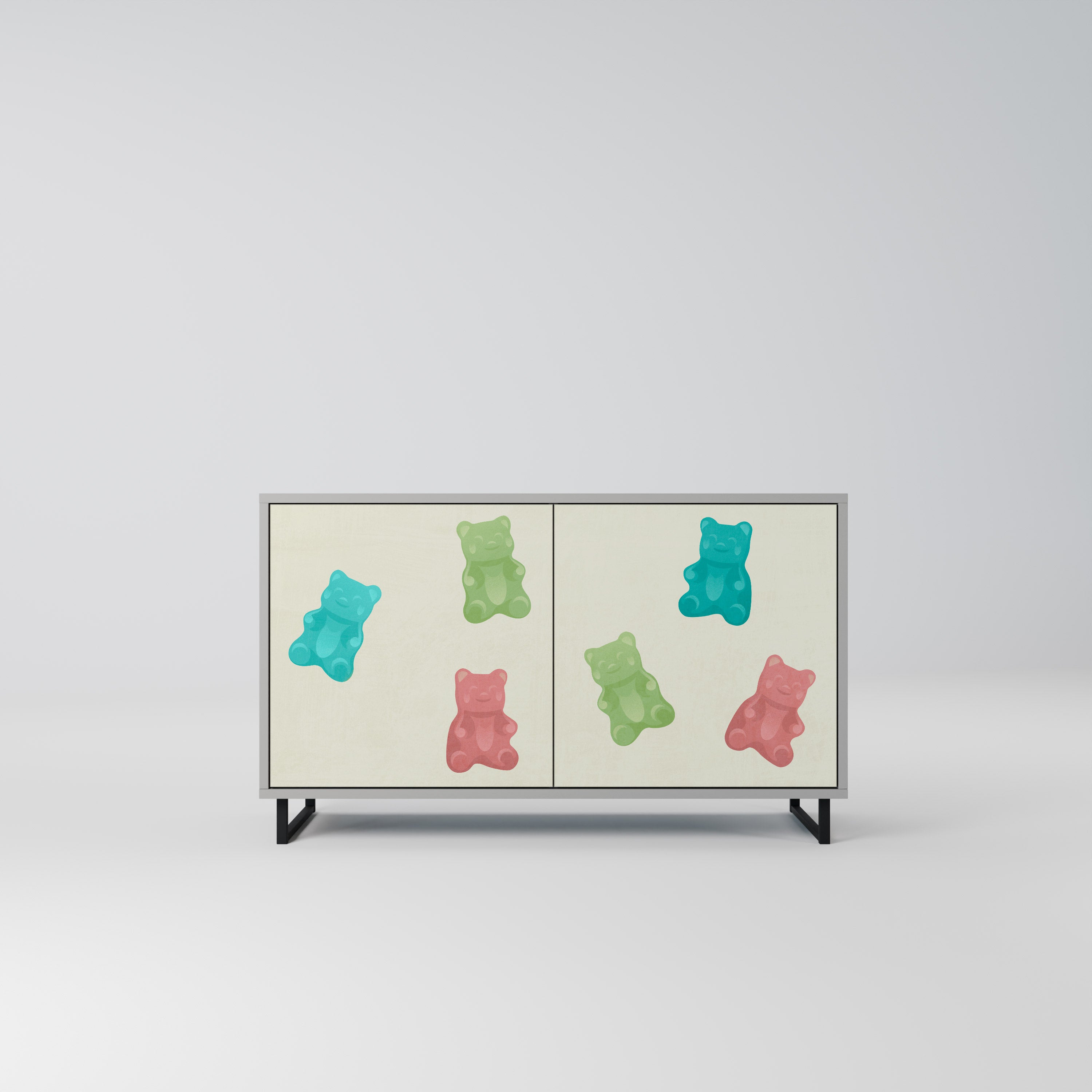 GUMMY BEARS Komoda 2-drzwiowa korpus Szary