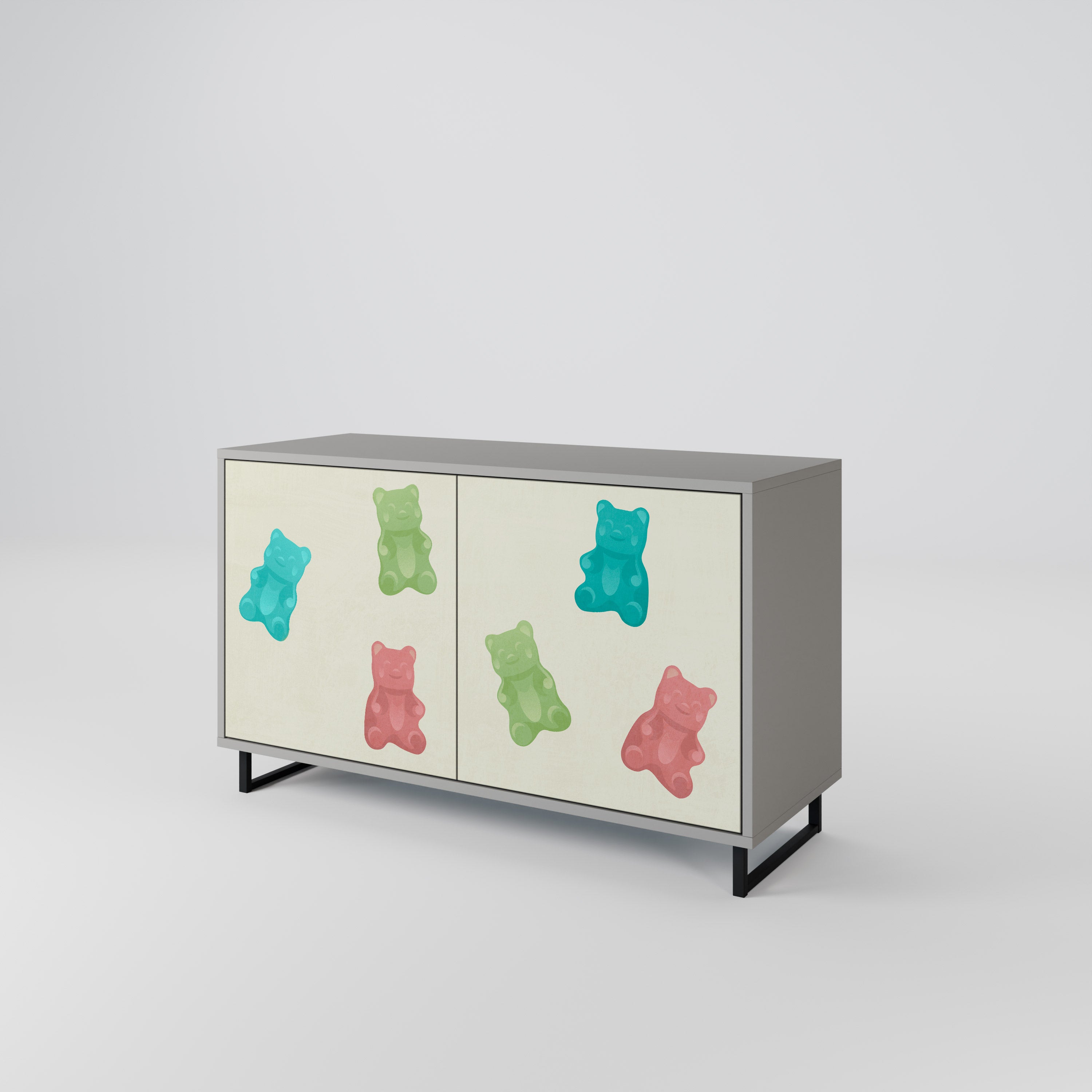 GUMMY BEARS Komoda 2-drzwiowa korpus Szary