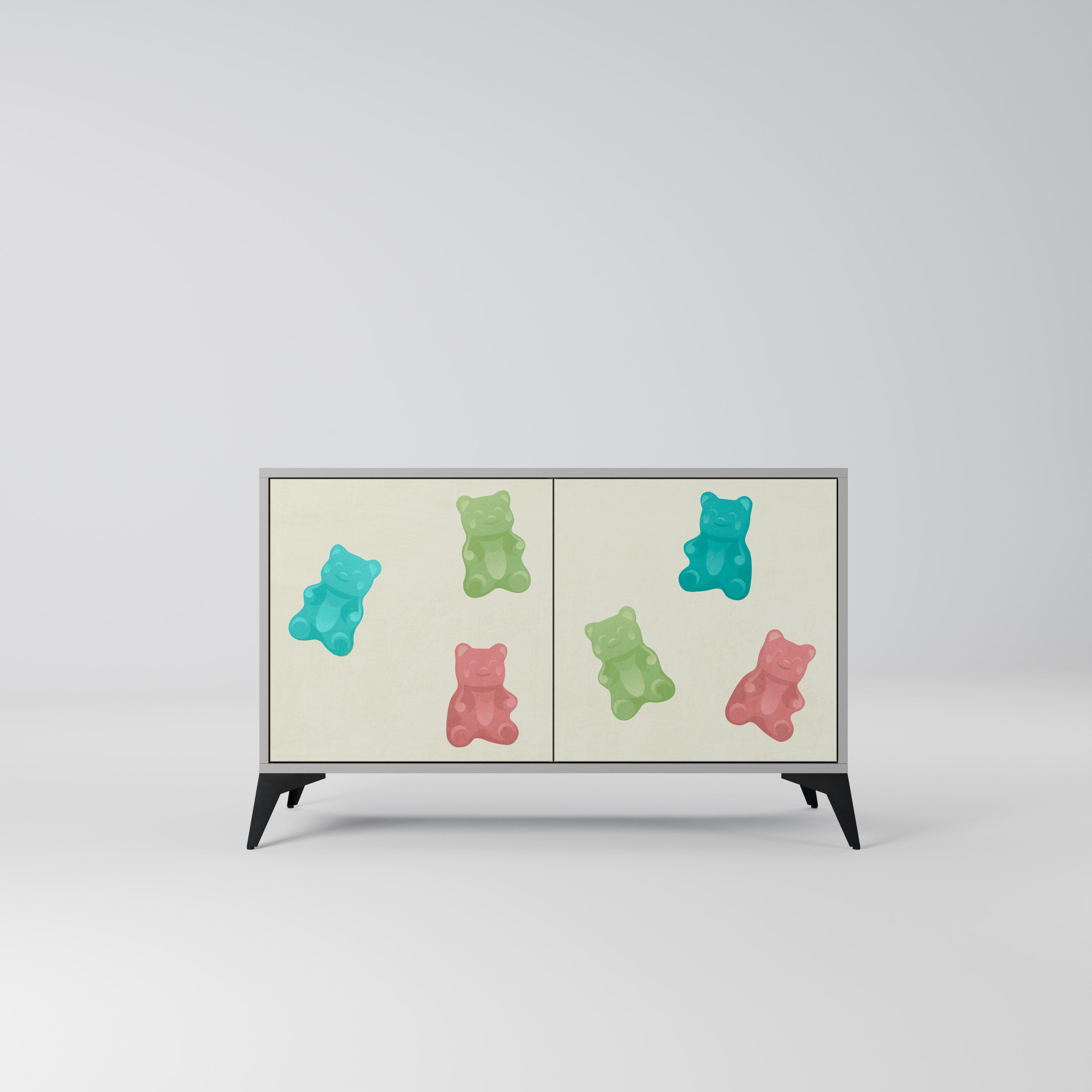 GUMMY BEARS Komoda 2-drzwiowa korpus Szary