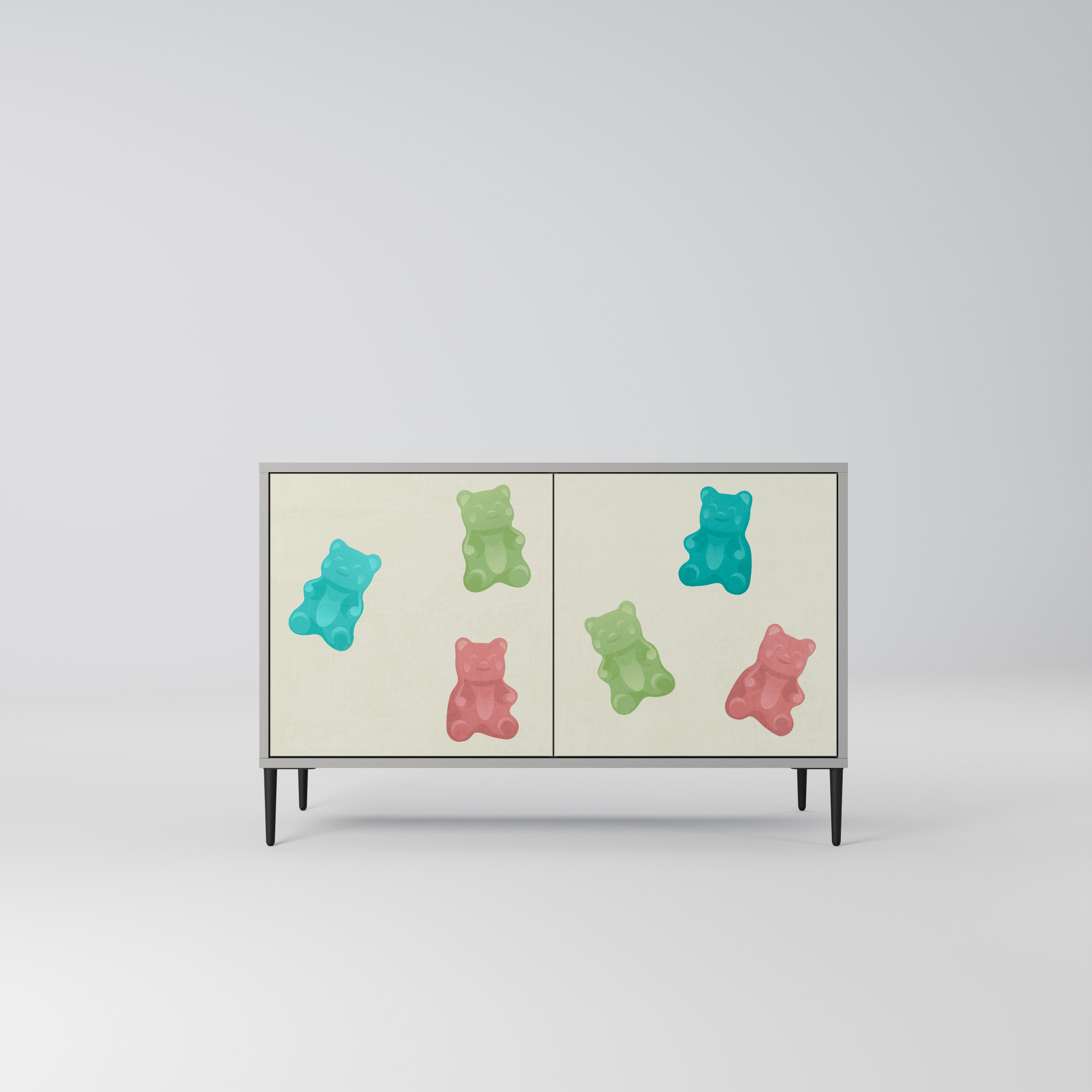 GUMMY BEARS Komoda 2-drzwiowa korpus Szary