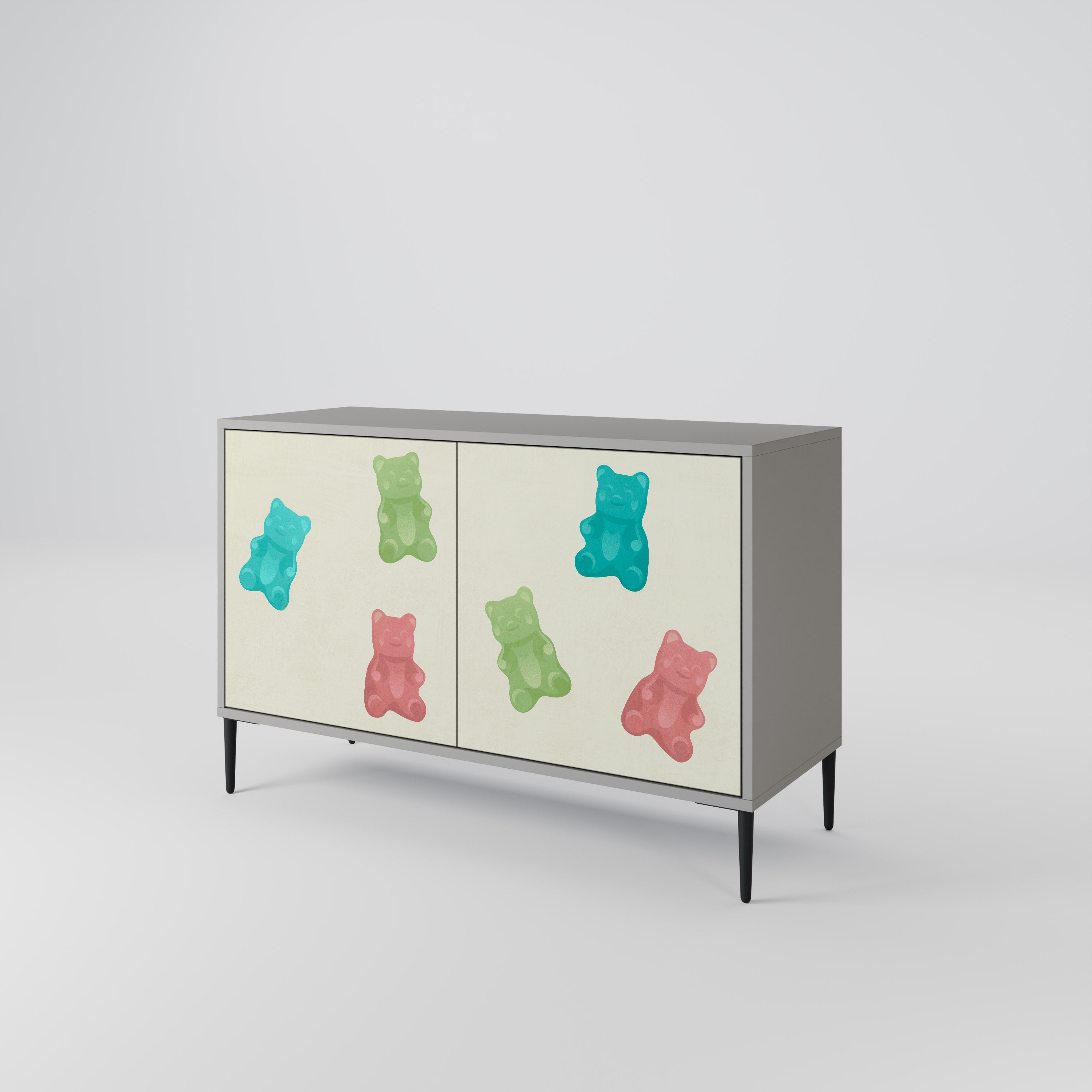 GUMMY BEARS Komoda 2-drzwiowa korpus Szary
