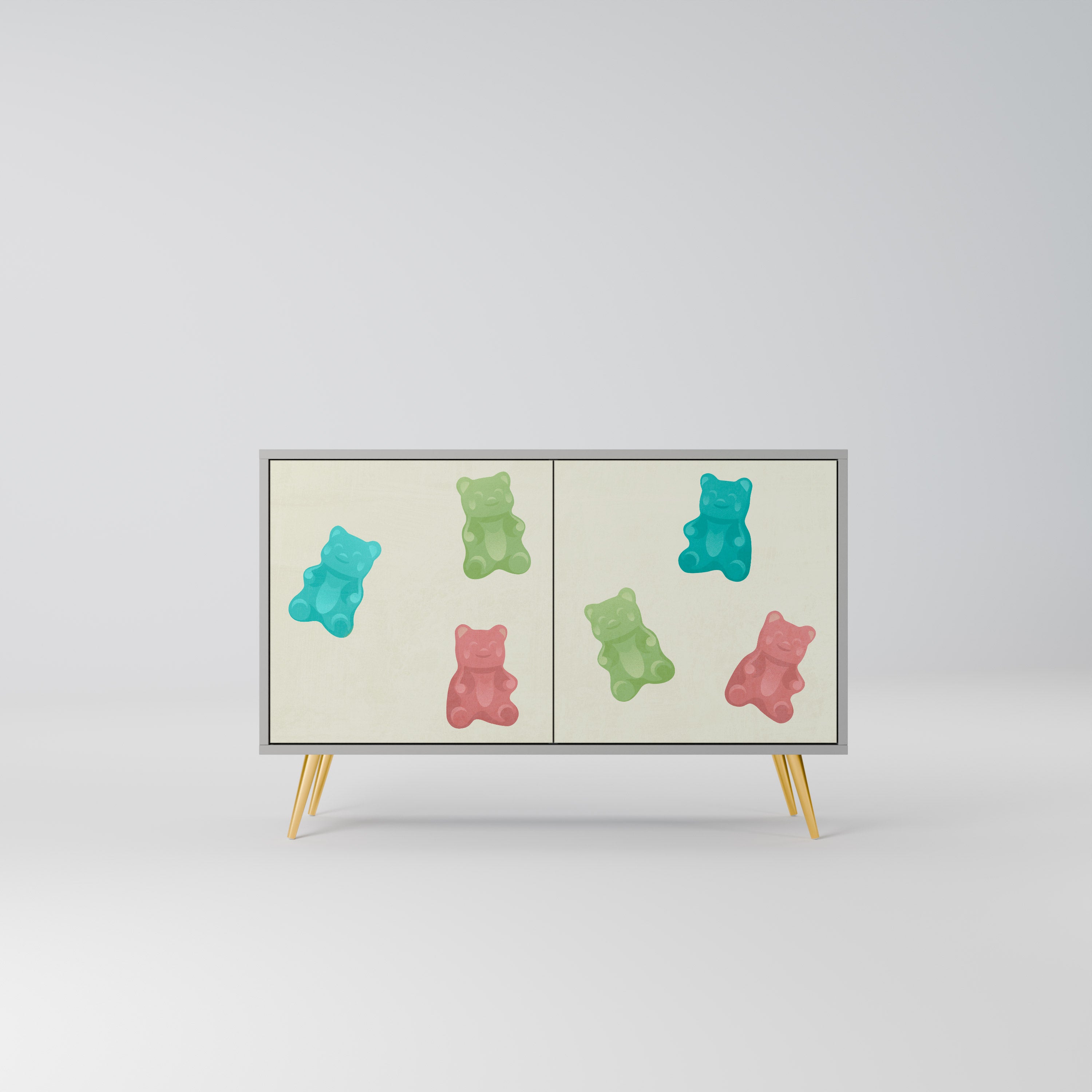 GUMMY BEARS Komoda 2-drzwiowa korpus Szary