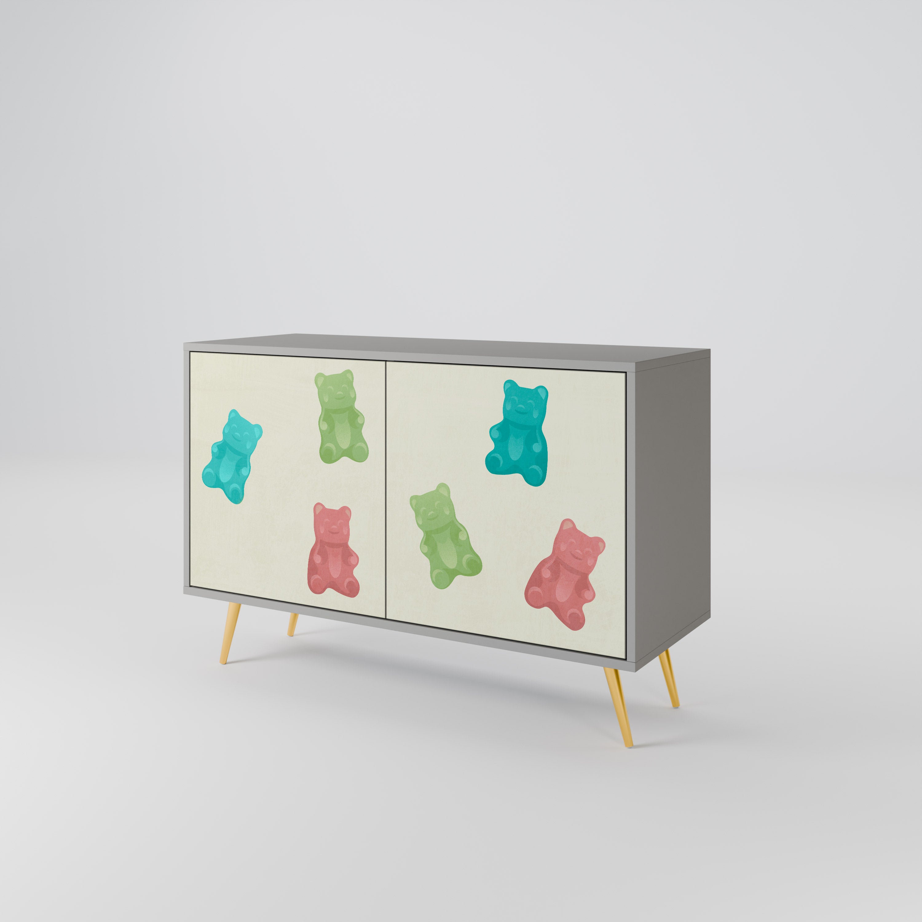 GUMMY BEARS Komoda 2-drzwiowa korpus Szary