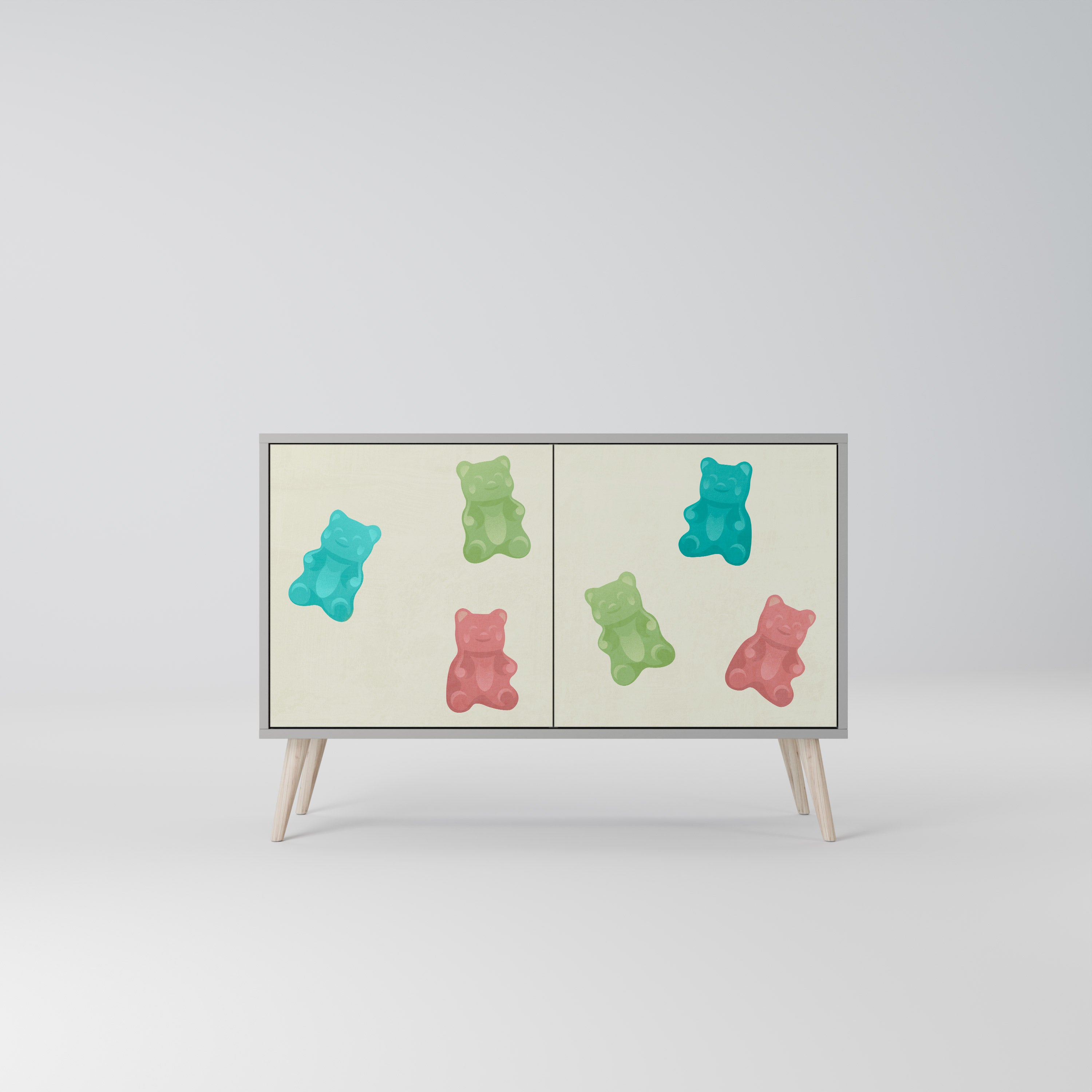 GUMMY BEARS Komoda 2-drzwiowa korpus Szary