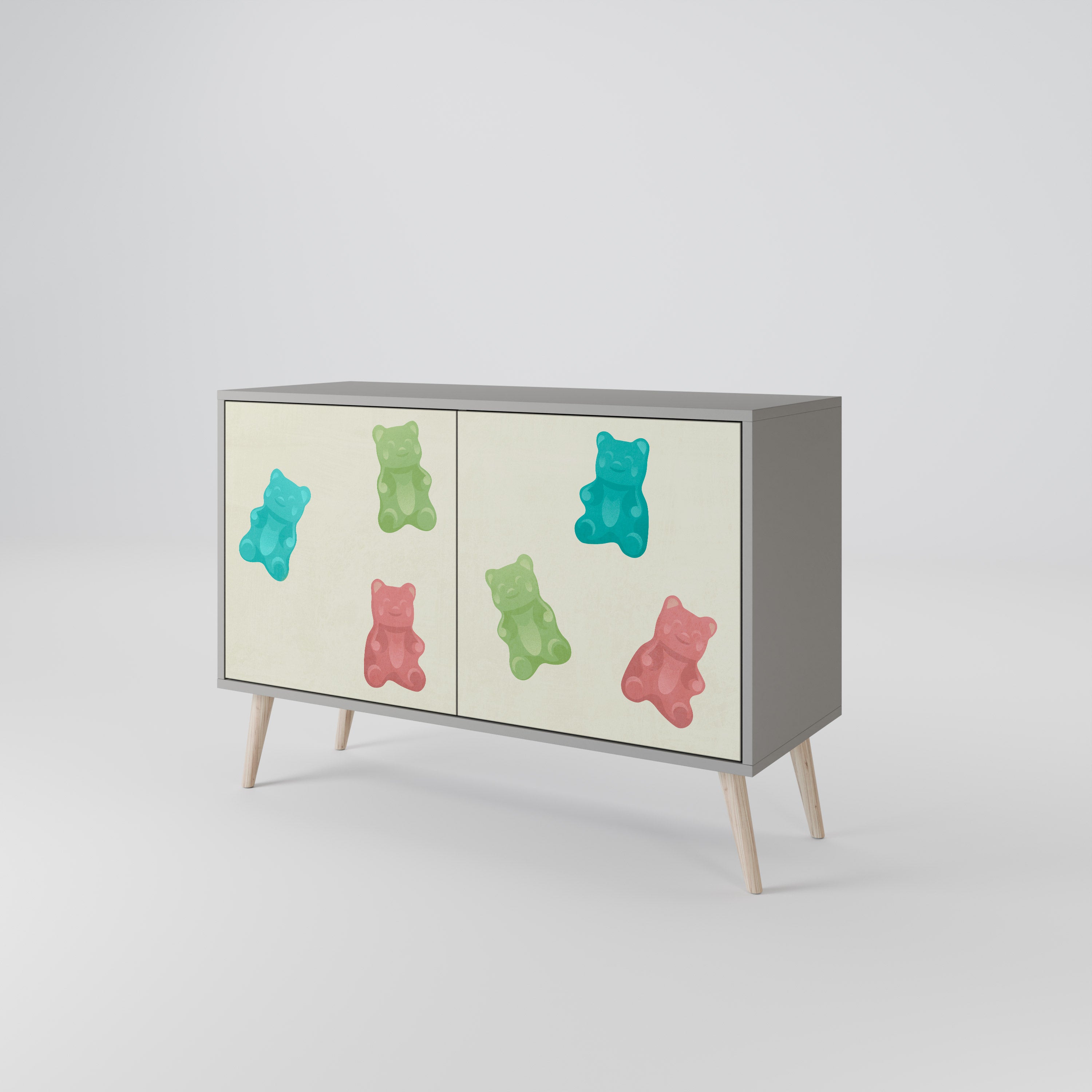 GUMMY BEARS Komoda 2-drzwiowa korpus Szary