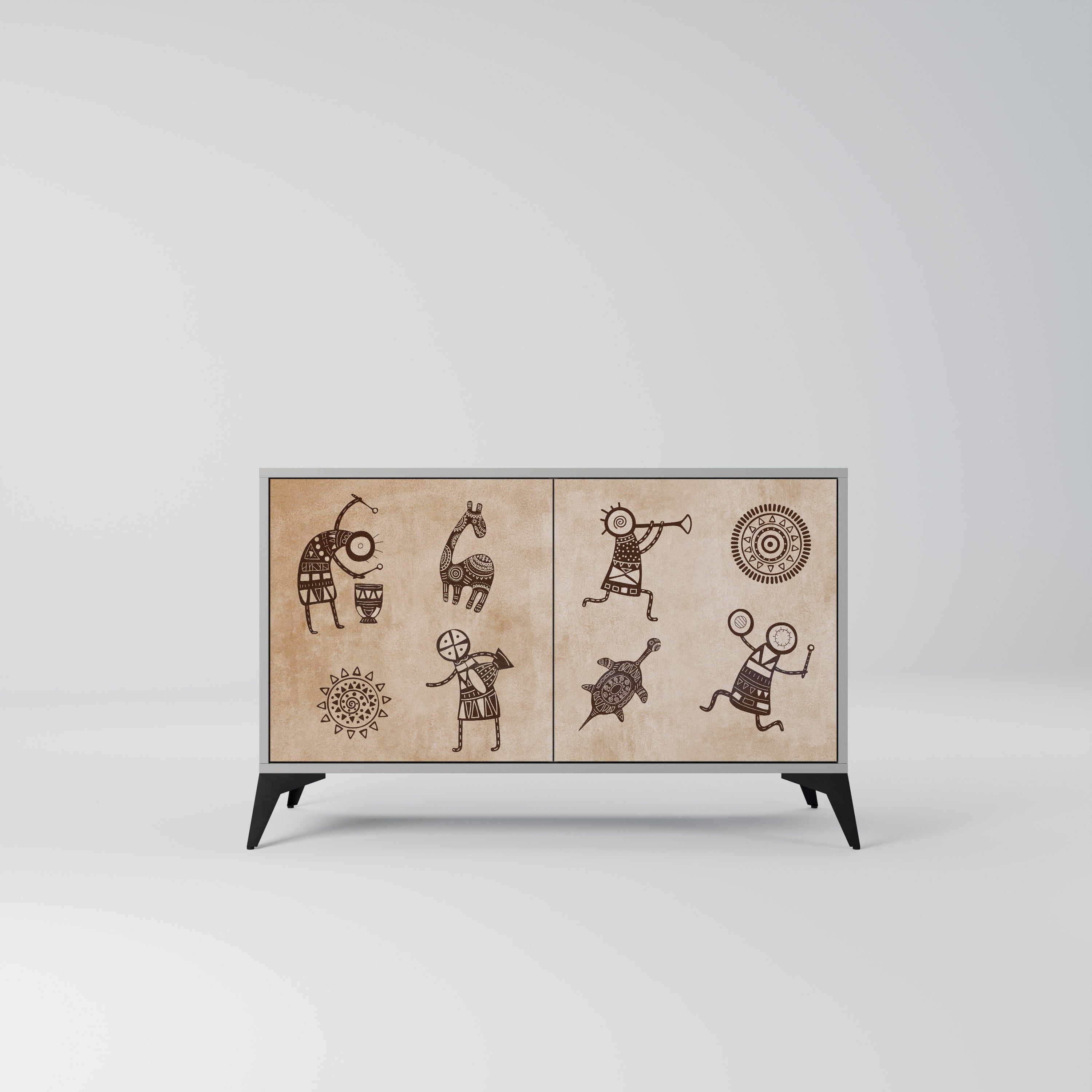 AFRICAN STYLE Komoda 2-drzwiowa korpus Szary