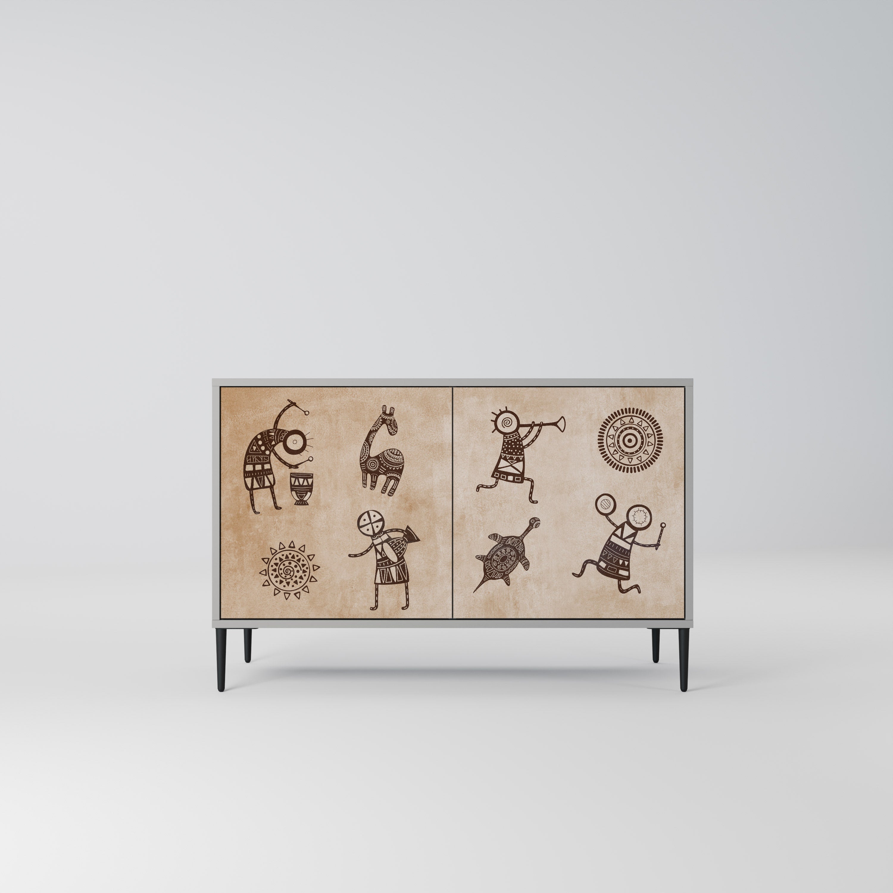 AFRICAN STYLE Komoda 2-drzwiowa korpus Szary