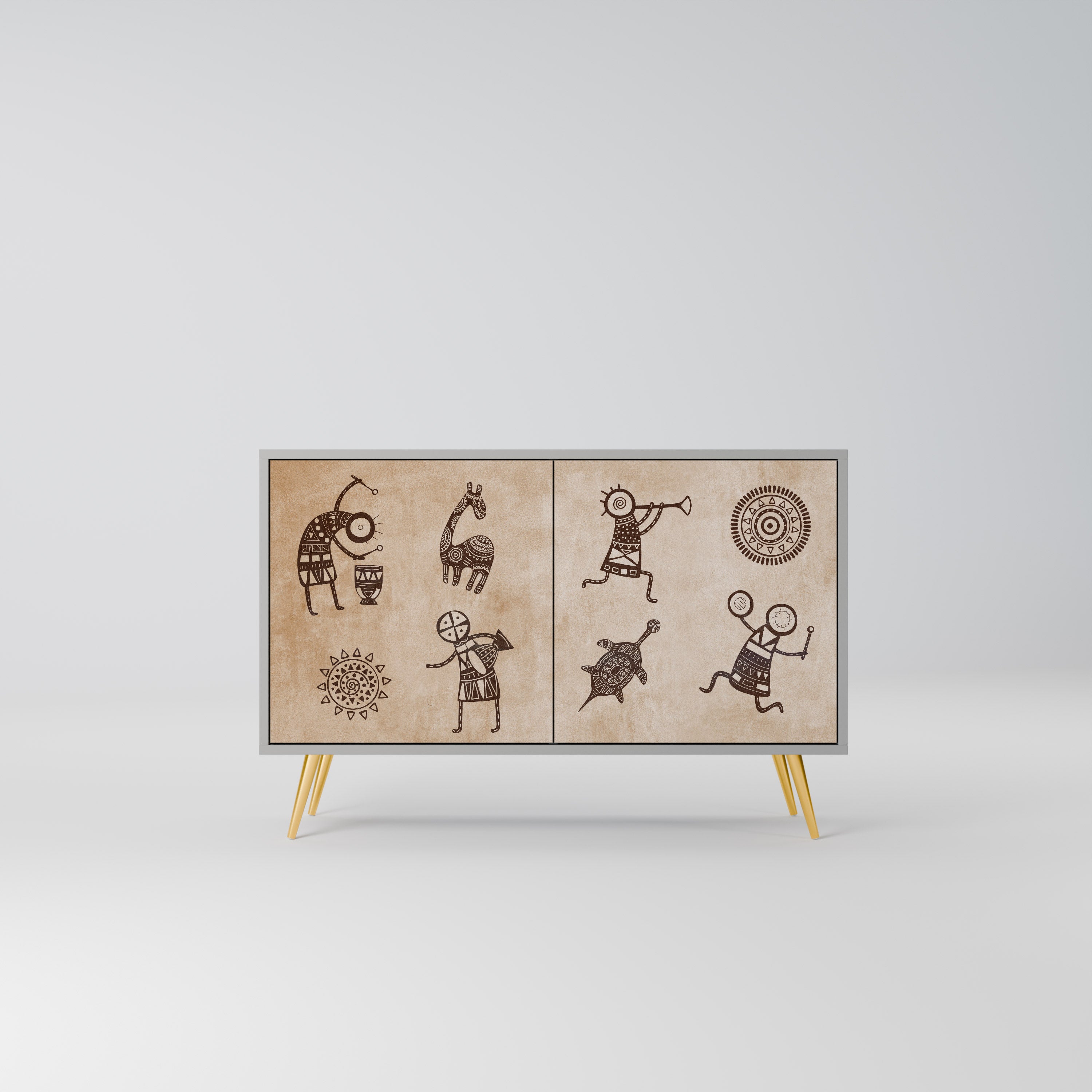 AFRICAN STYLE Komoda 2-drzwiowa korpus Szary