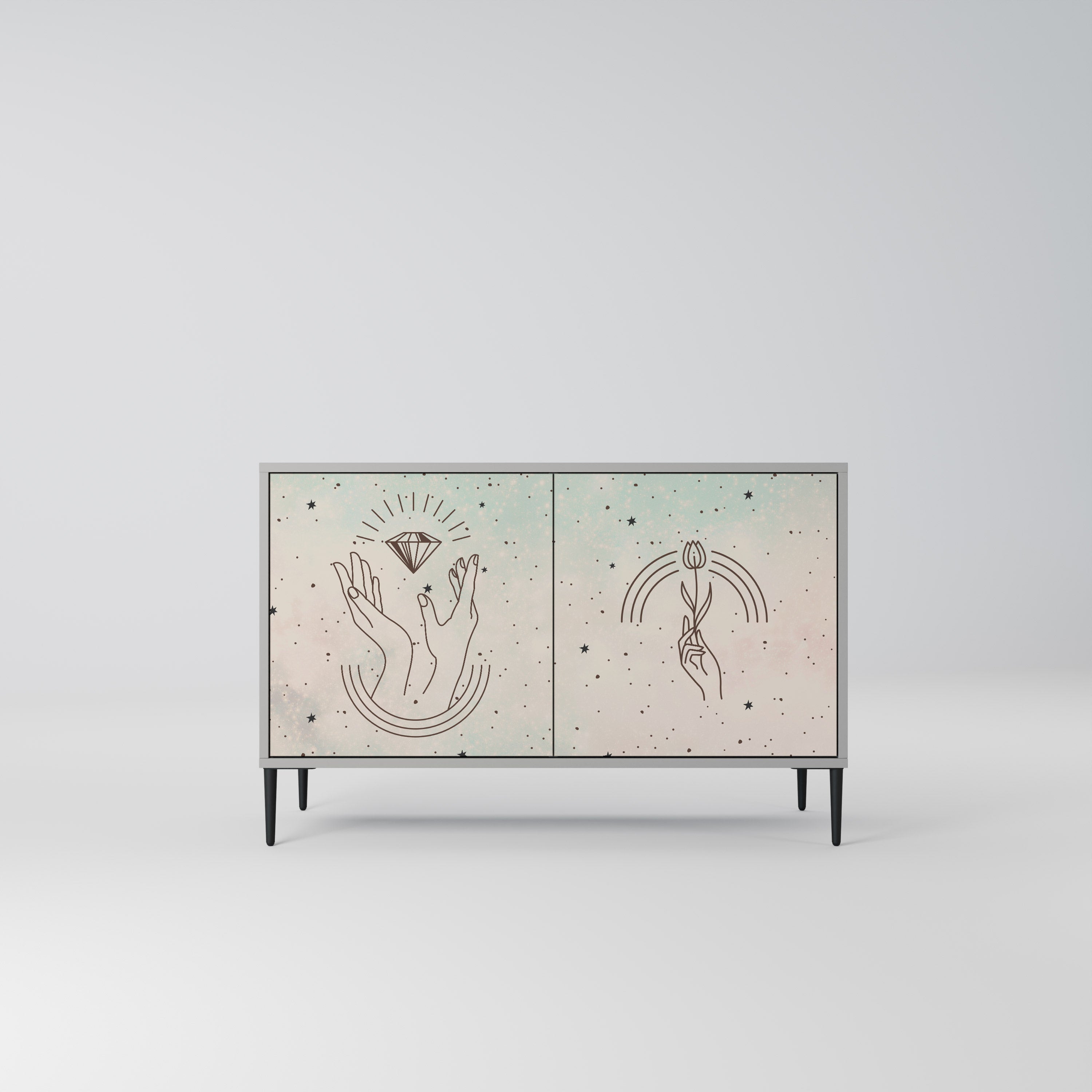 DELICATE BEAUTY Komoda 2-drzwiowa korpus Szary