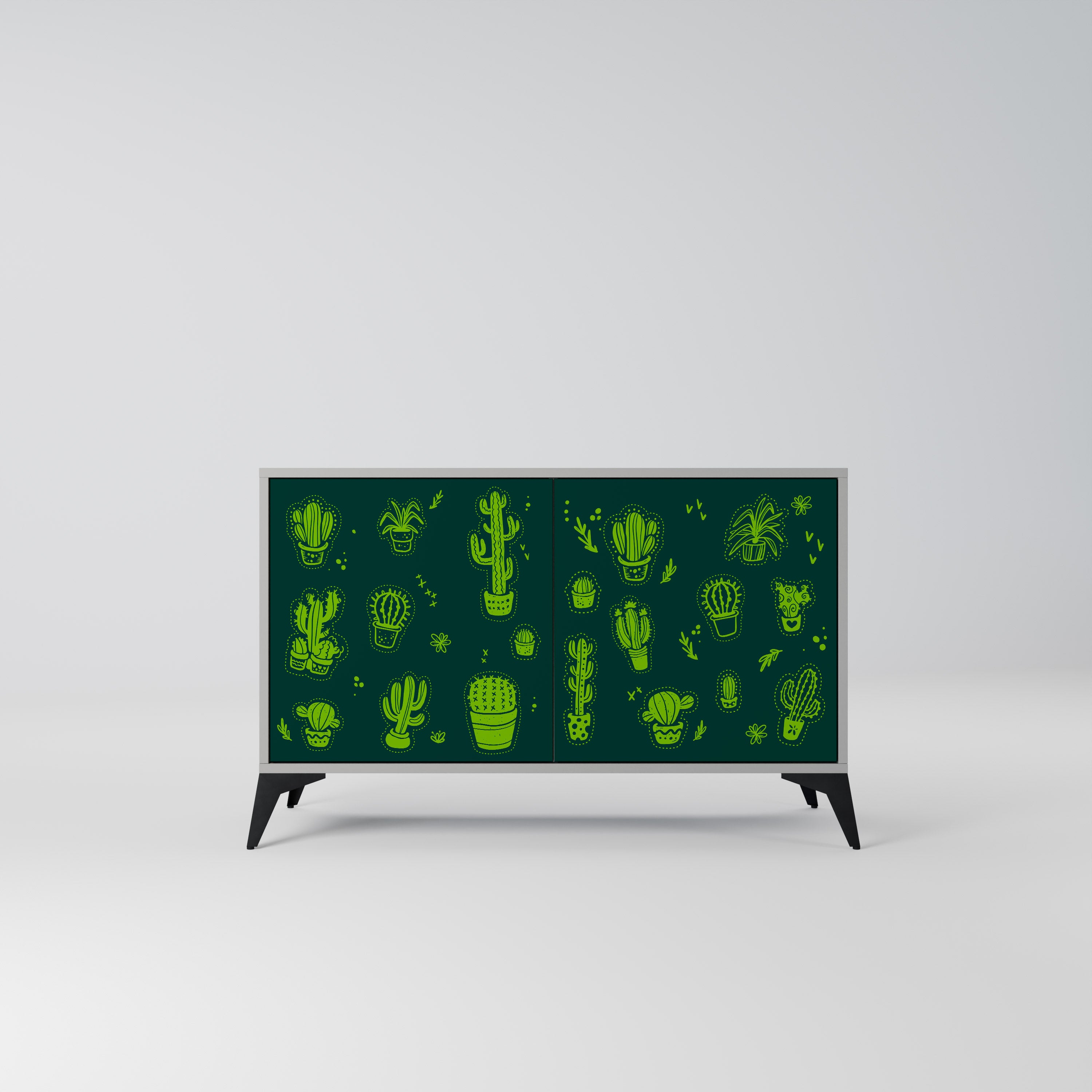 DESERT GREEN Komoda 2-drzwiowa korpus Szary