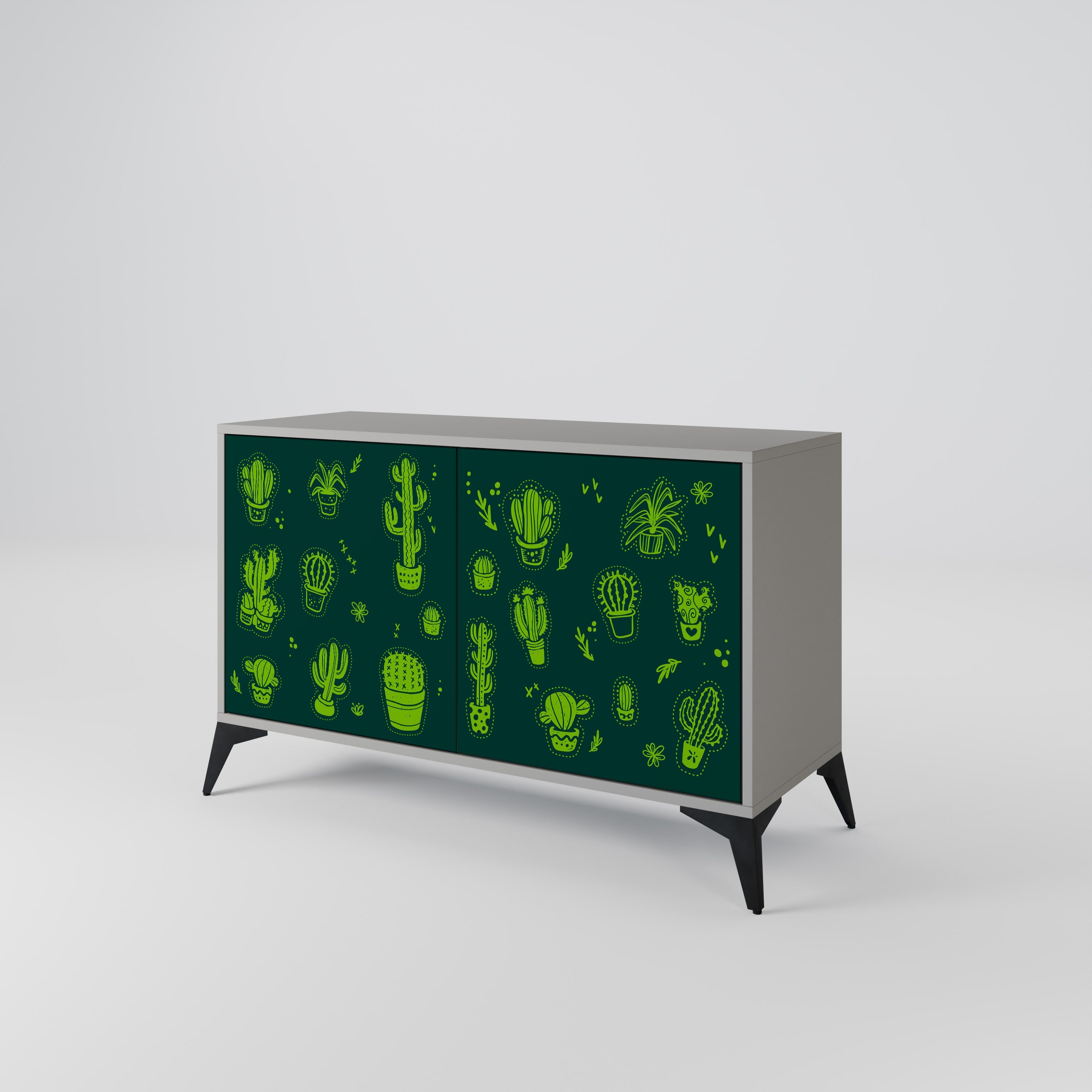 DESERT GREEN Komoda 2-drzwiowa korpus Szary