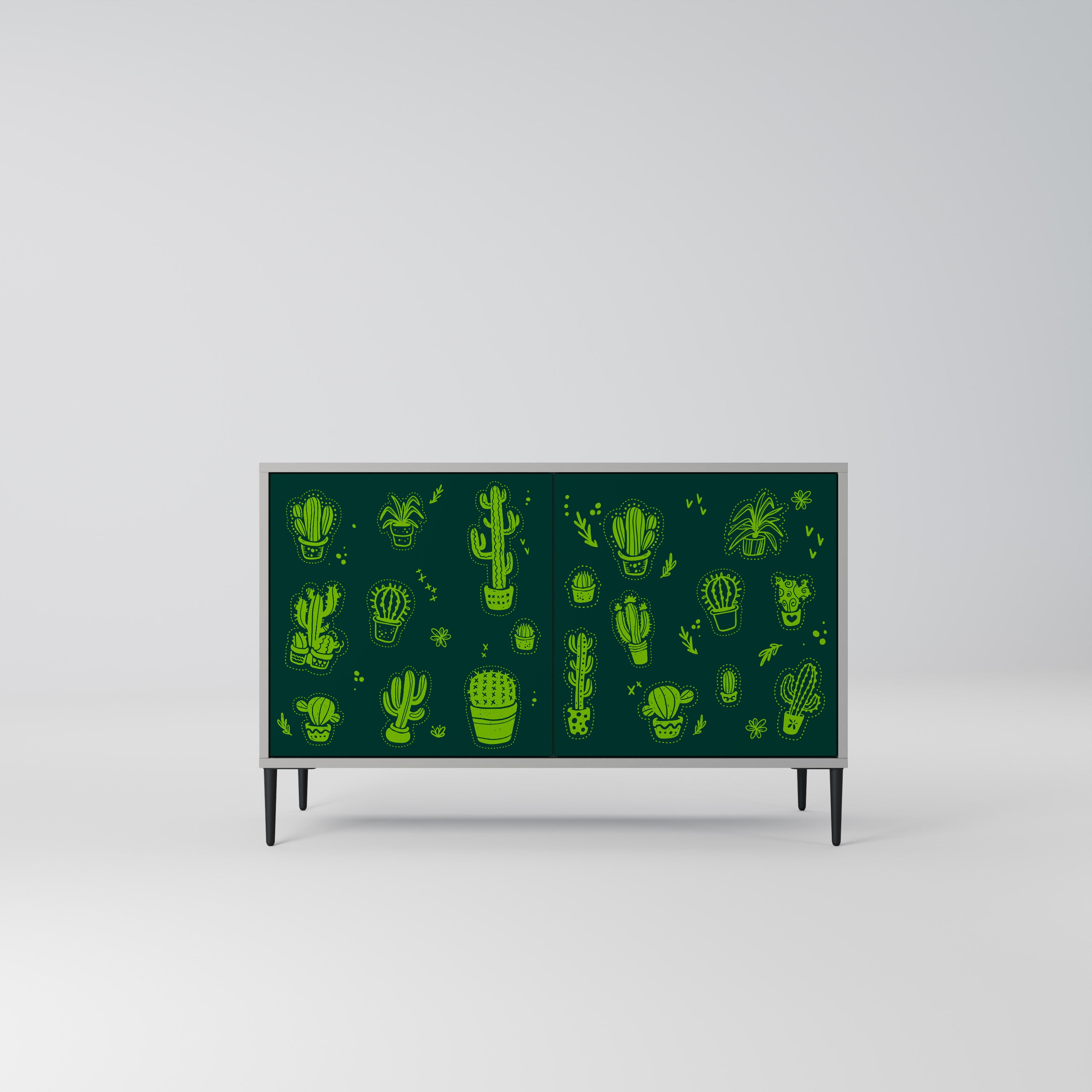 DESERT GREEN Komoda 2-drzwiowa korpus Szary