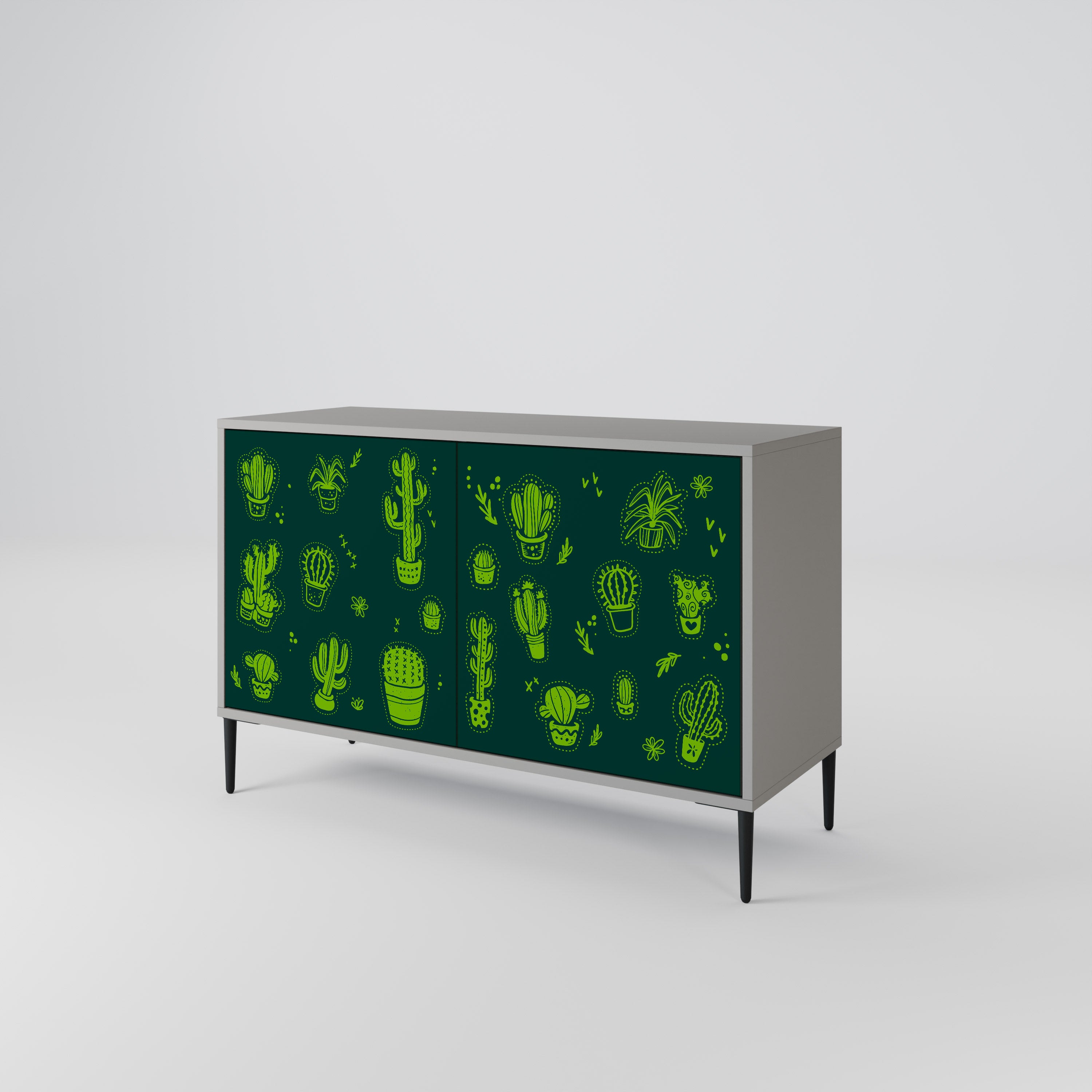 DESERT GREEN Komoda 2-drzwiowa korpus Szary