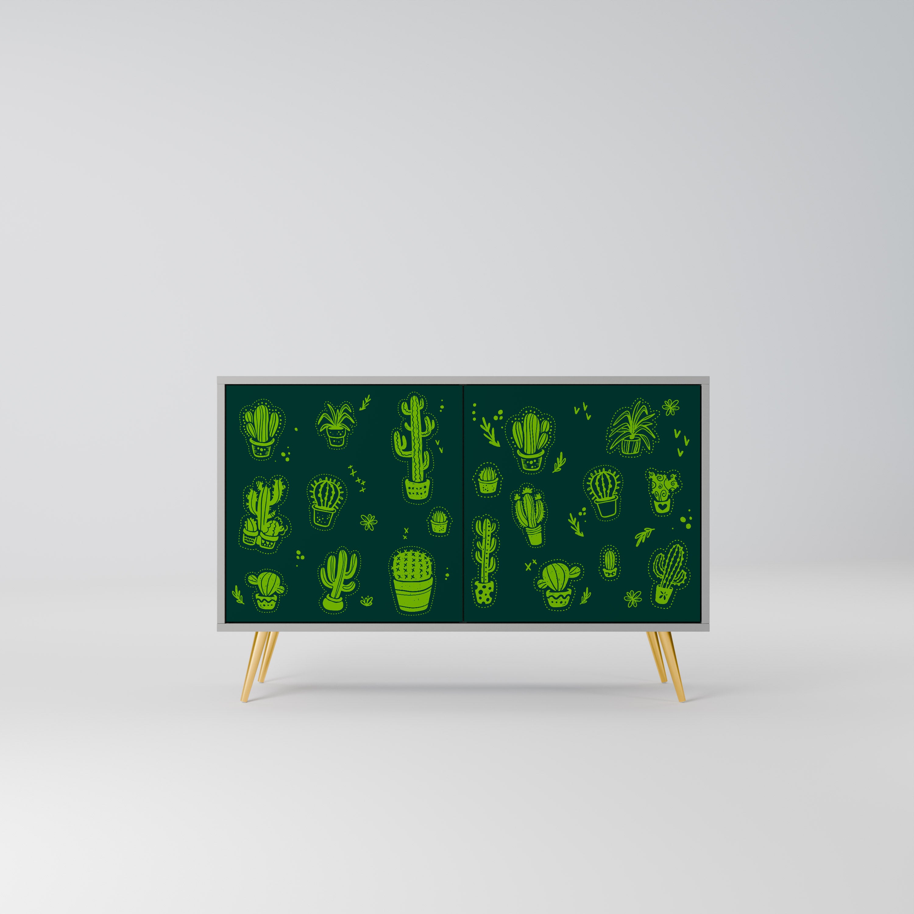 DESERT GREEN Komoda 2-drzwiowa korpus Szary