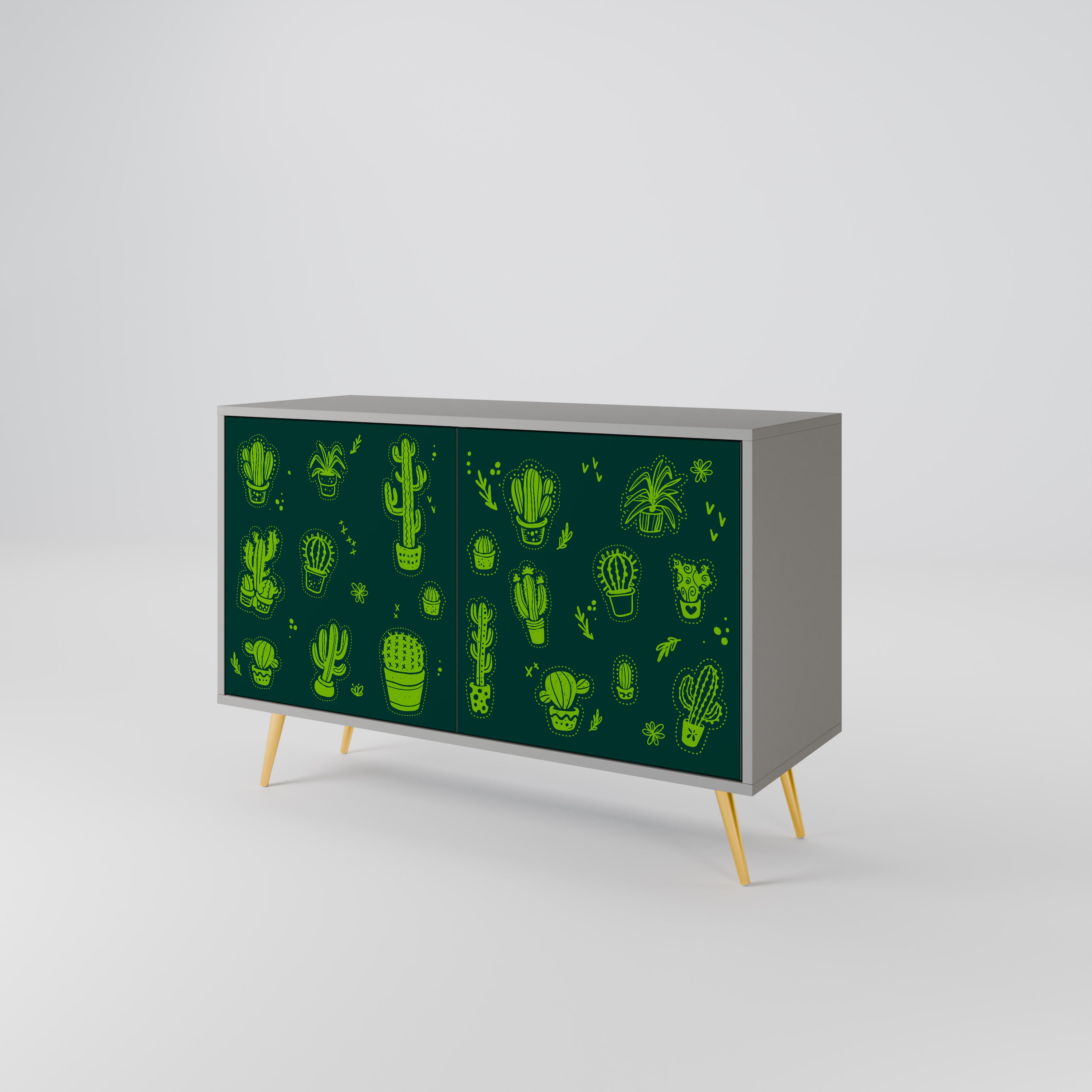 DESERT GREEN Komoda 2-drzwiowa korpus Szary