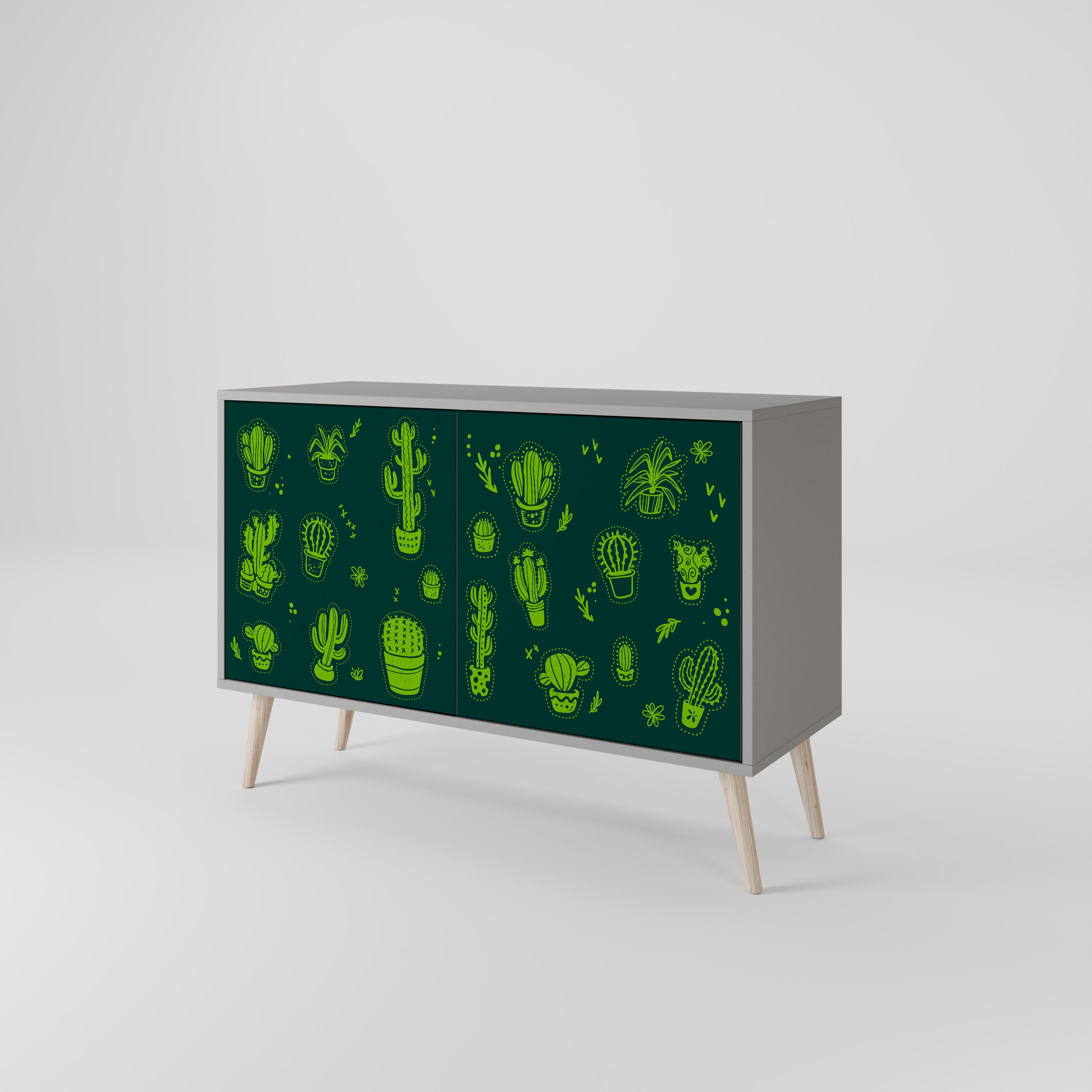 DESERT GREEN Komoda 2-drzwiowa korpus Szary
