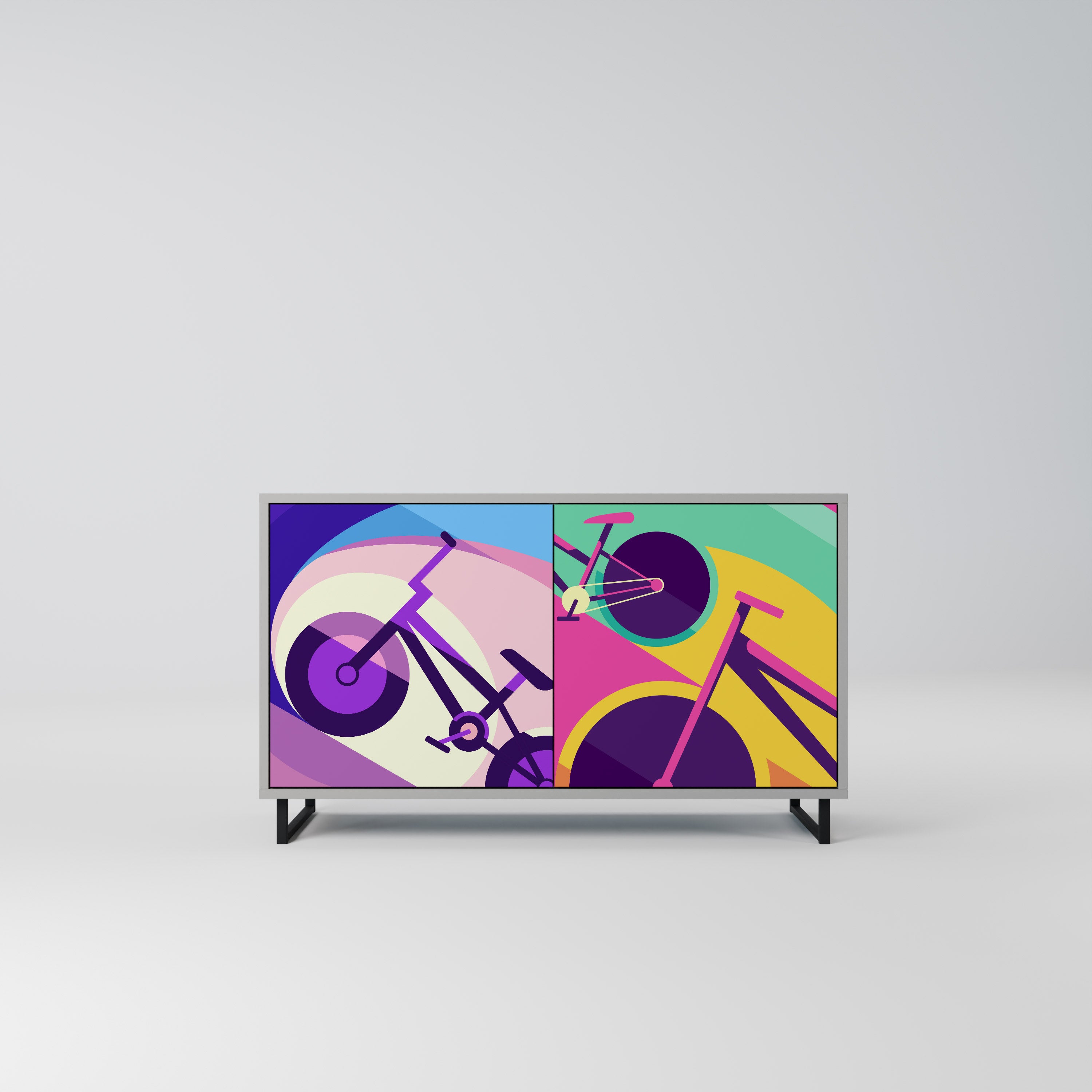 BIKE DREAMS Komoda 2-drzwiowa korpus Szary