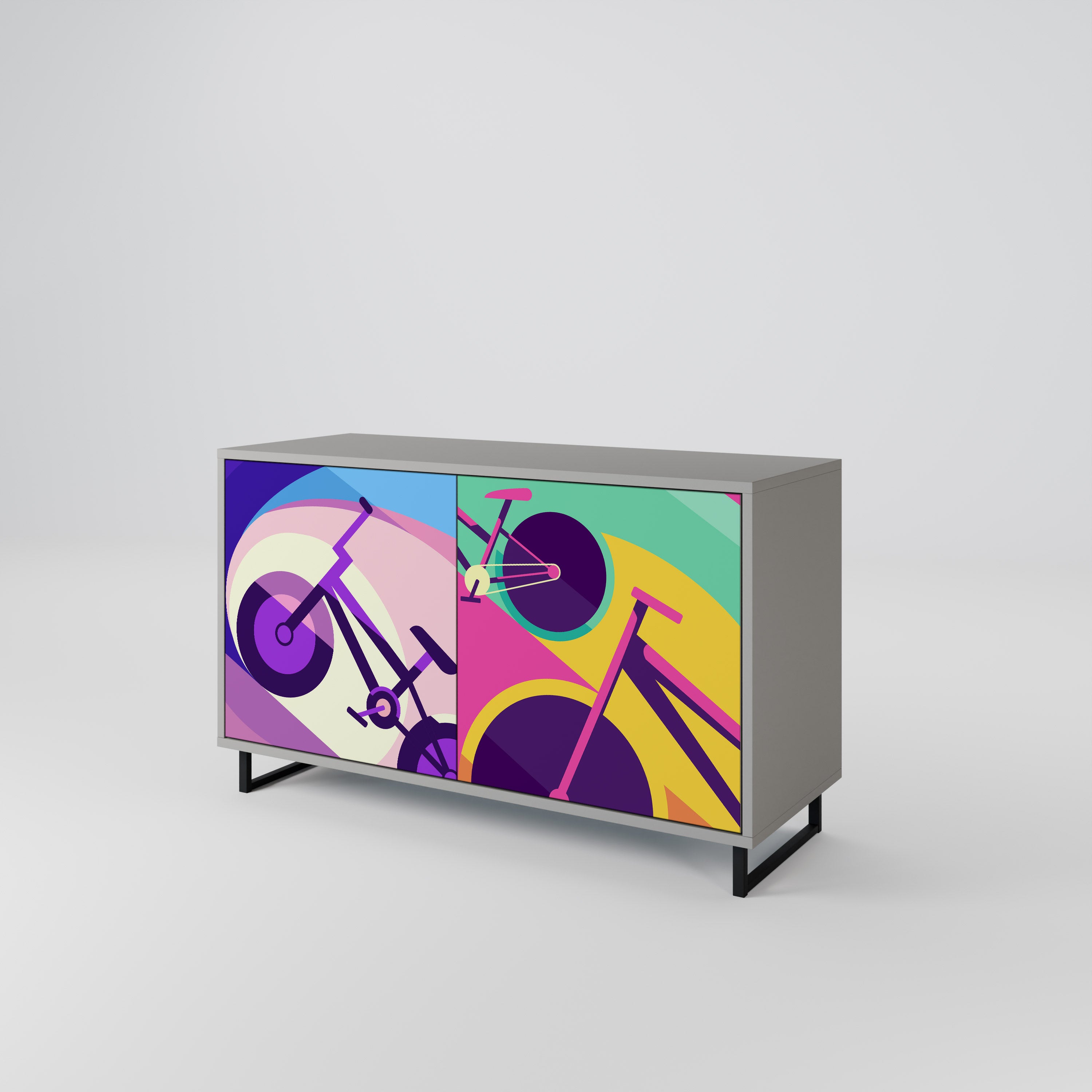 BIKE DREAMS Komoda 2-drzwiowa korpus Szary