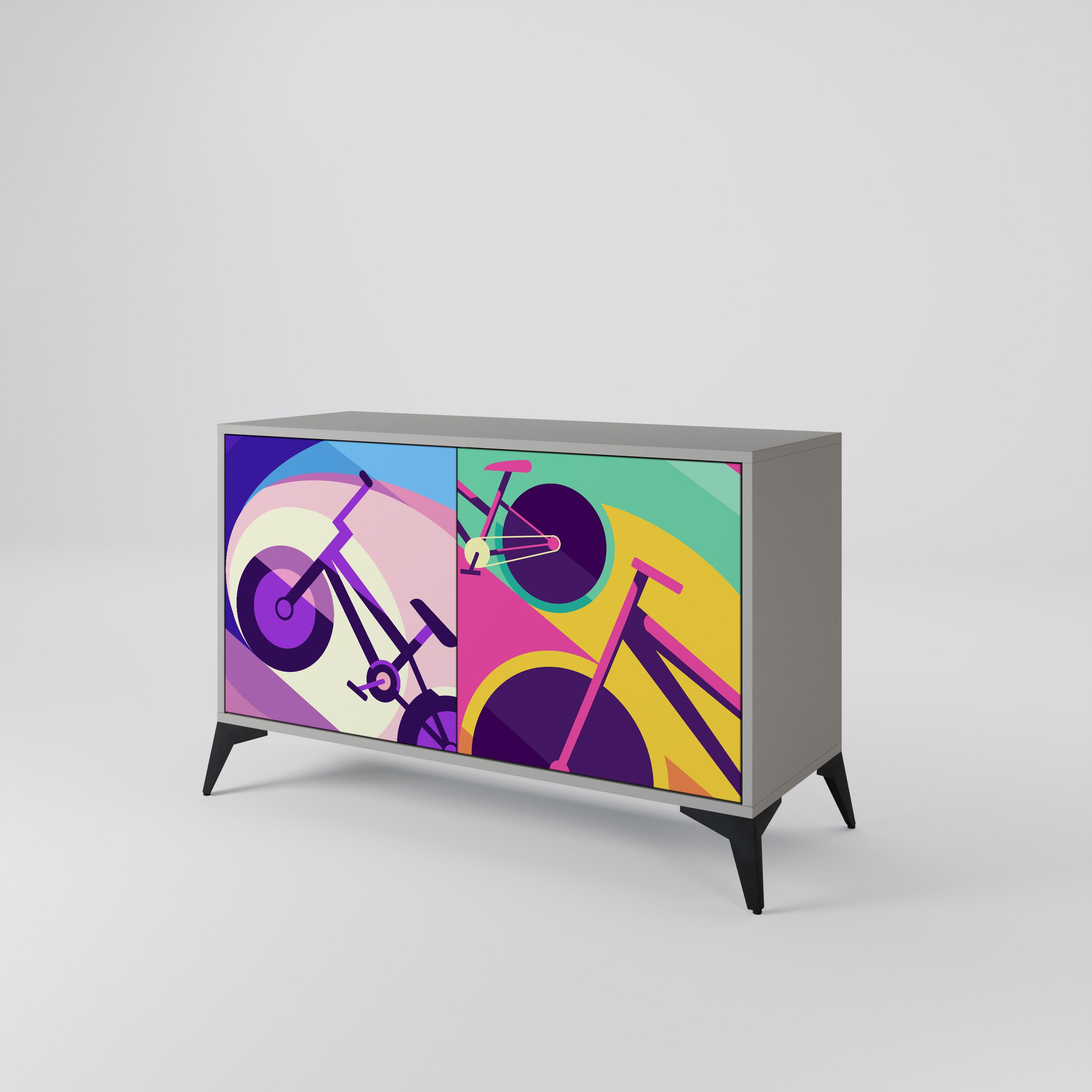 BIKE DREAMS Komoda 2-drzwiowa korpus Szary