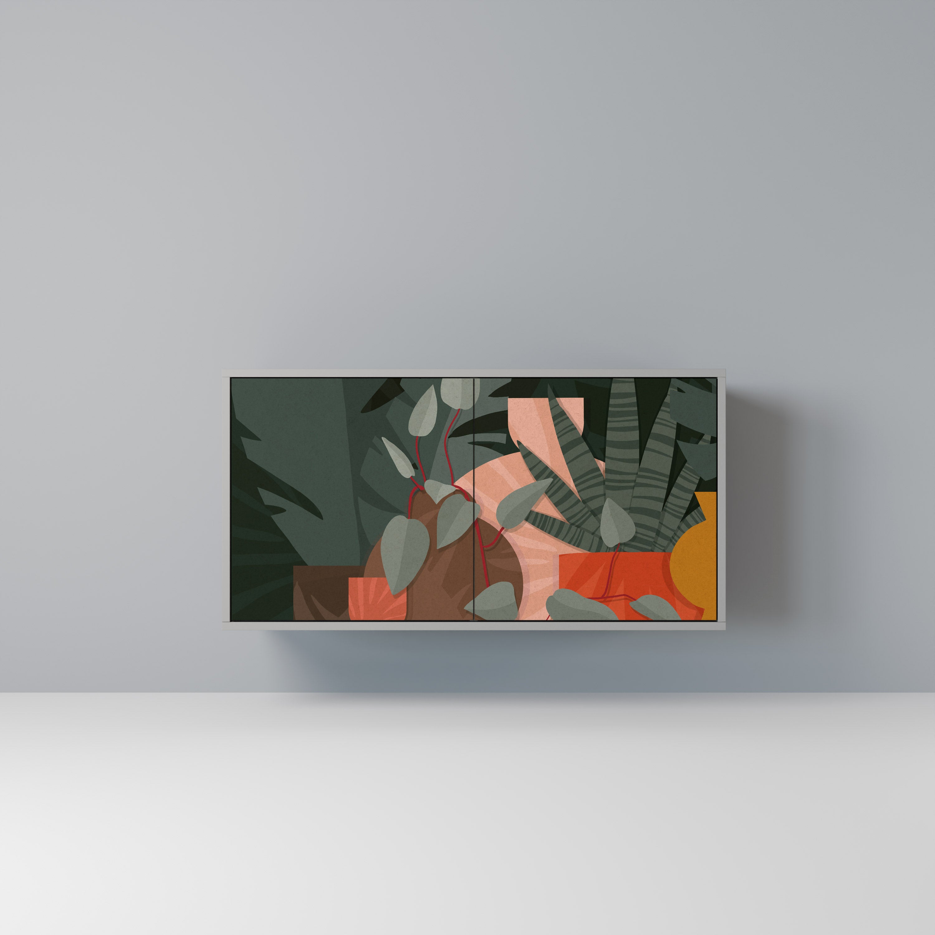 TROPICAL COMPOSITION Komoda 2-drzwiowa korpus Szary