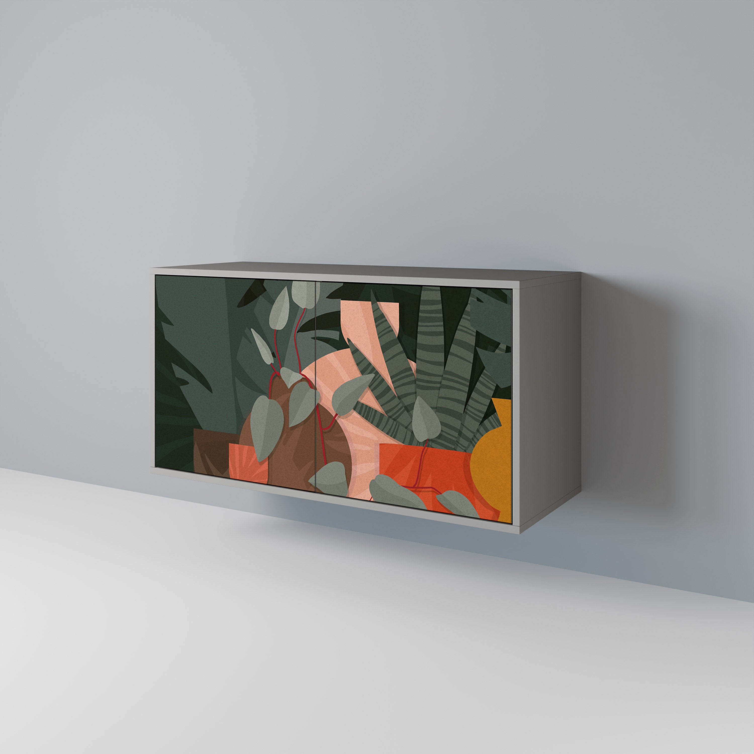TROPICAL COMPOSITION Komoda 2-drzwiowa korpus Szary