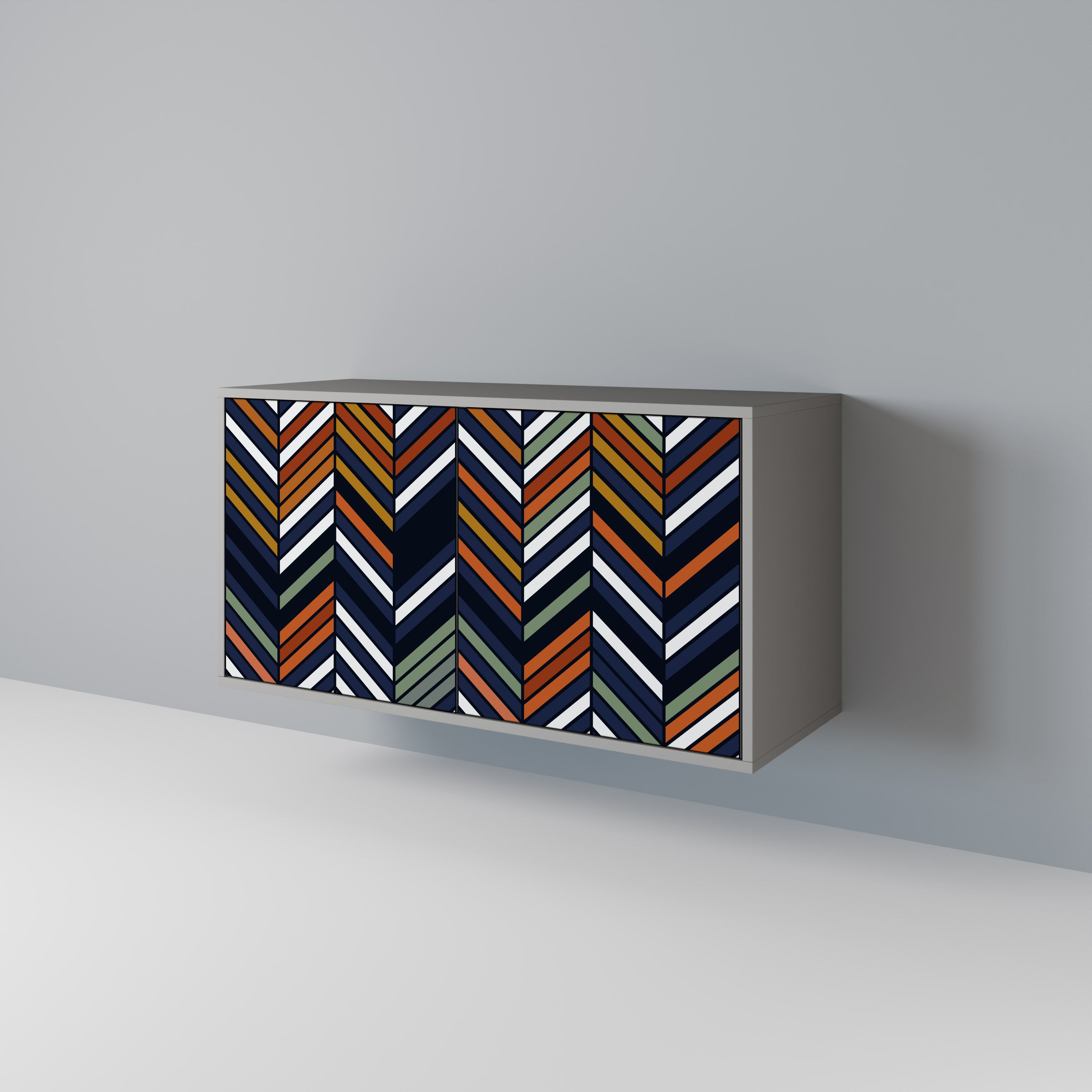 VIBRANT PATCHWORK Komoda 2-drzwiowa korpus Szary
