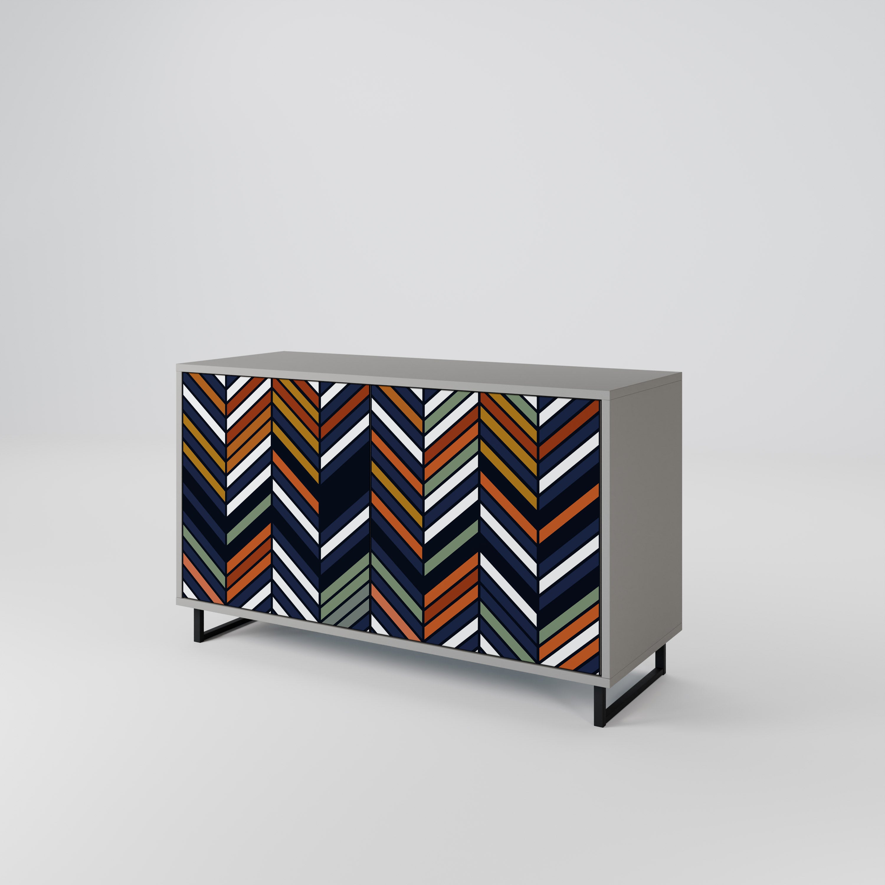 VIBRANT PATCHWORK Komoda 2-drzwiowa korpus Szary