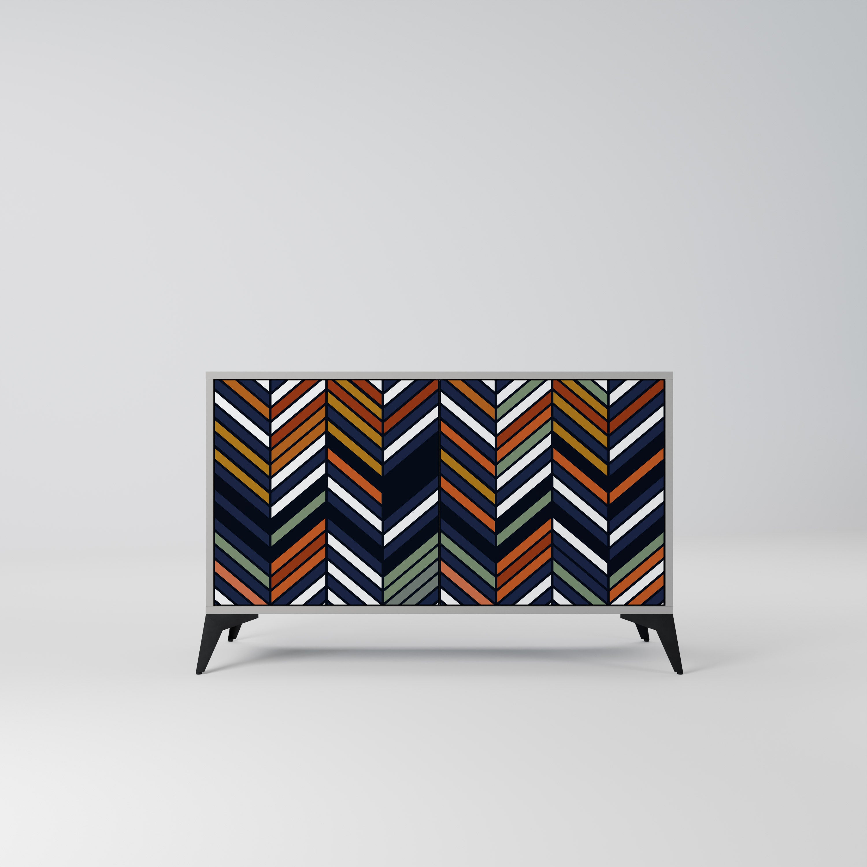 VIBRANT PATCHWORK Komoda 2-drzwiowa korpus Szary