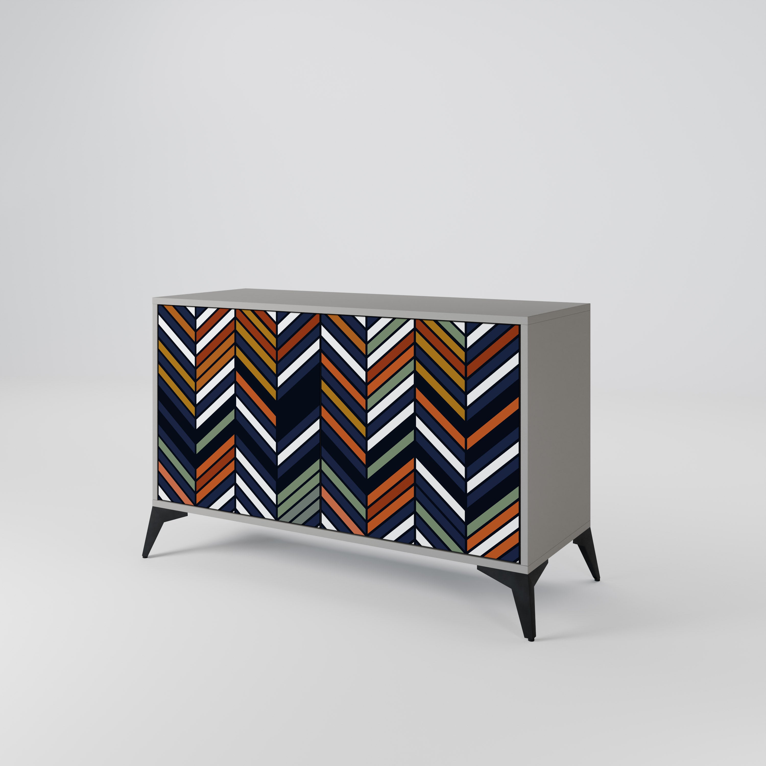 VIBRANT PATCHWORK Komoda 2-drzwiowa korpus Szary