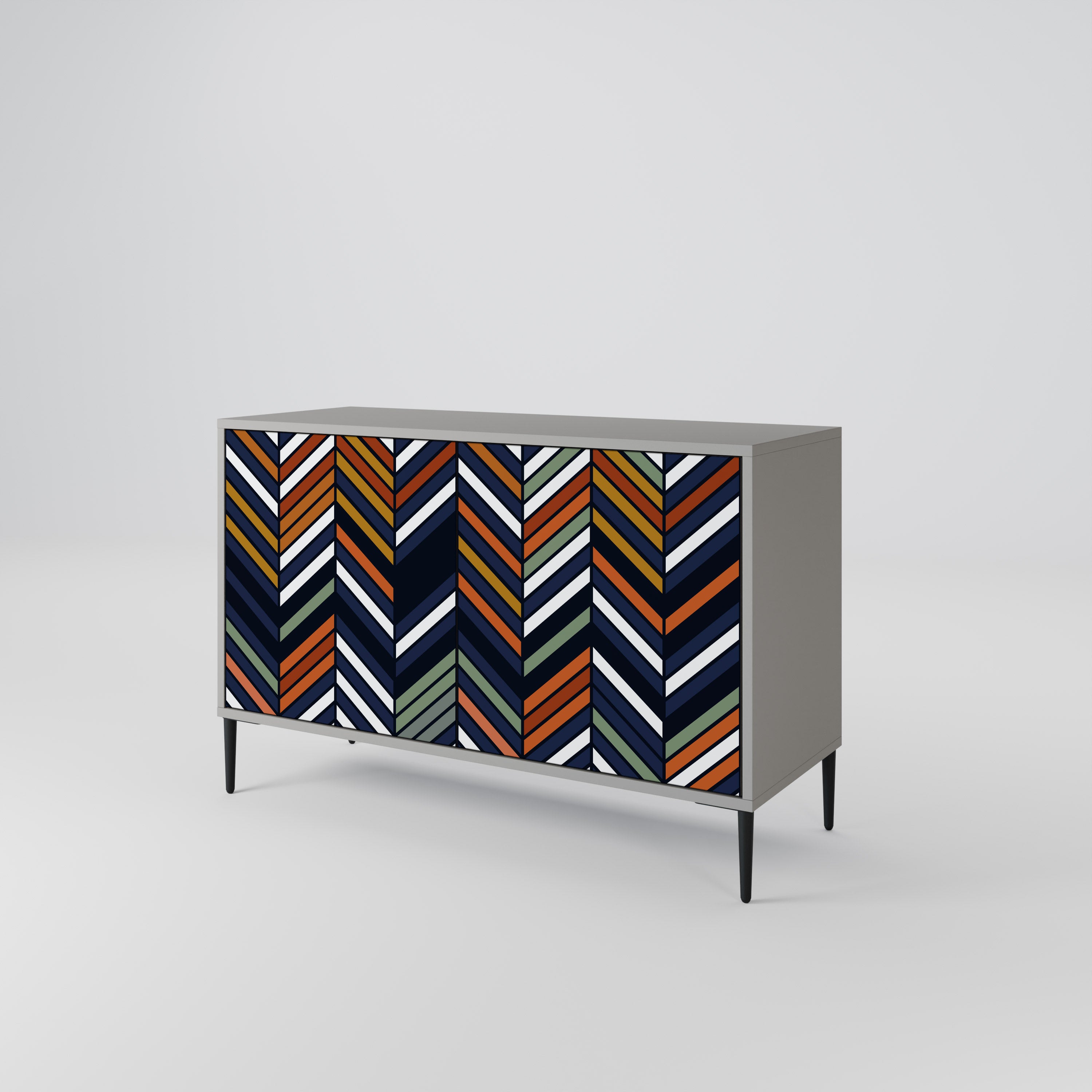 VIBRANT PATCHWORK Komoda 2-drzwiowa korpus Szary