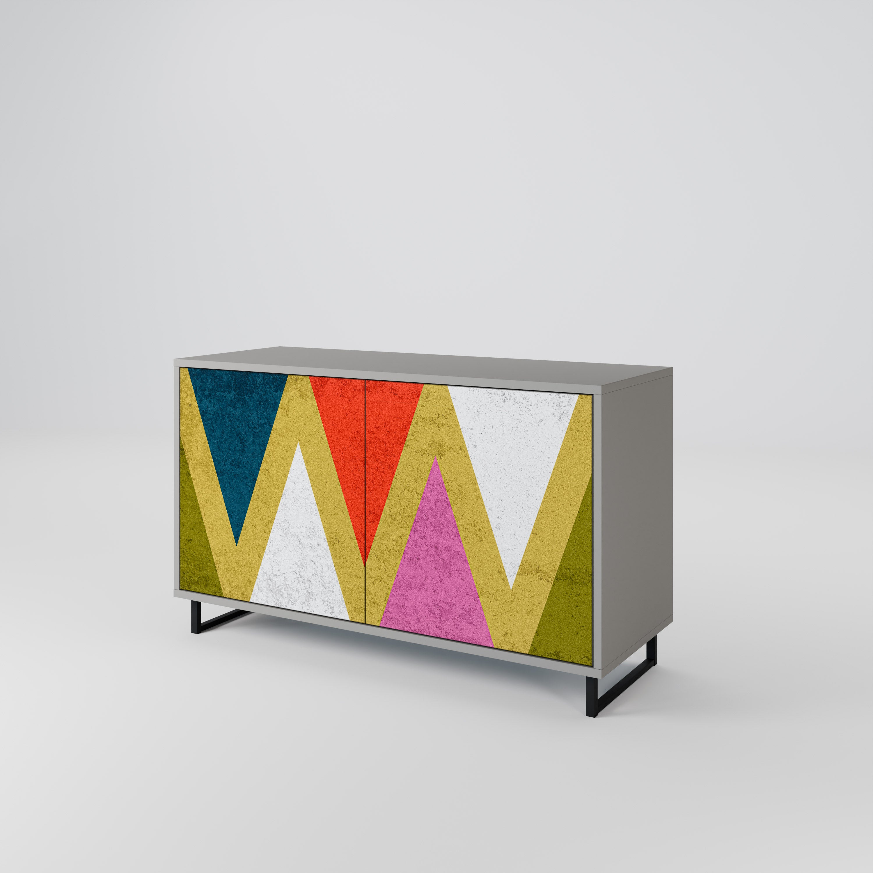 COLORFUL TRIANGLES Komoda 2-drzwiowa korpus Szary