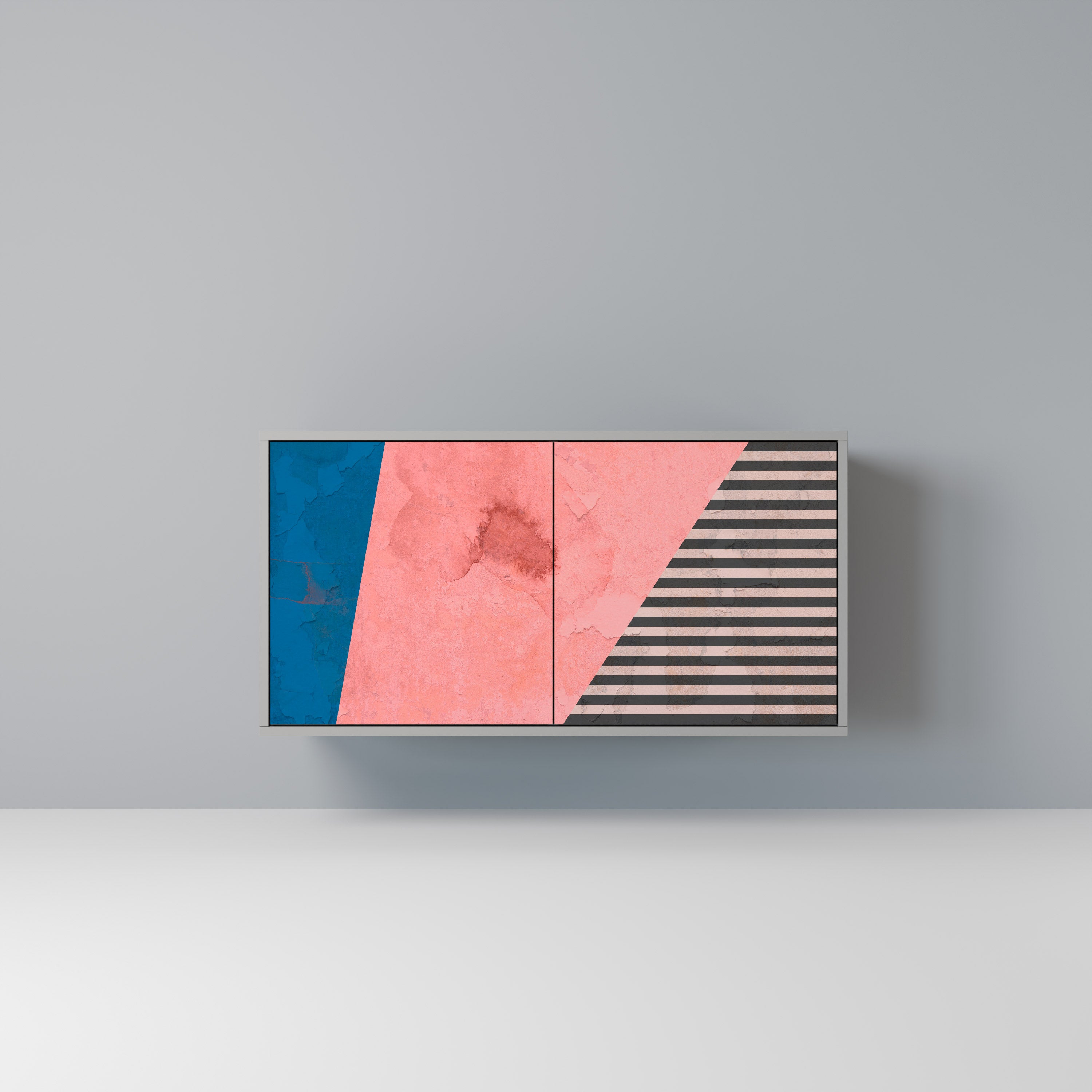 GLAMOROUS STRIPE Komoda 2-drzwiowa korpus Szary