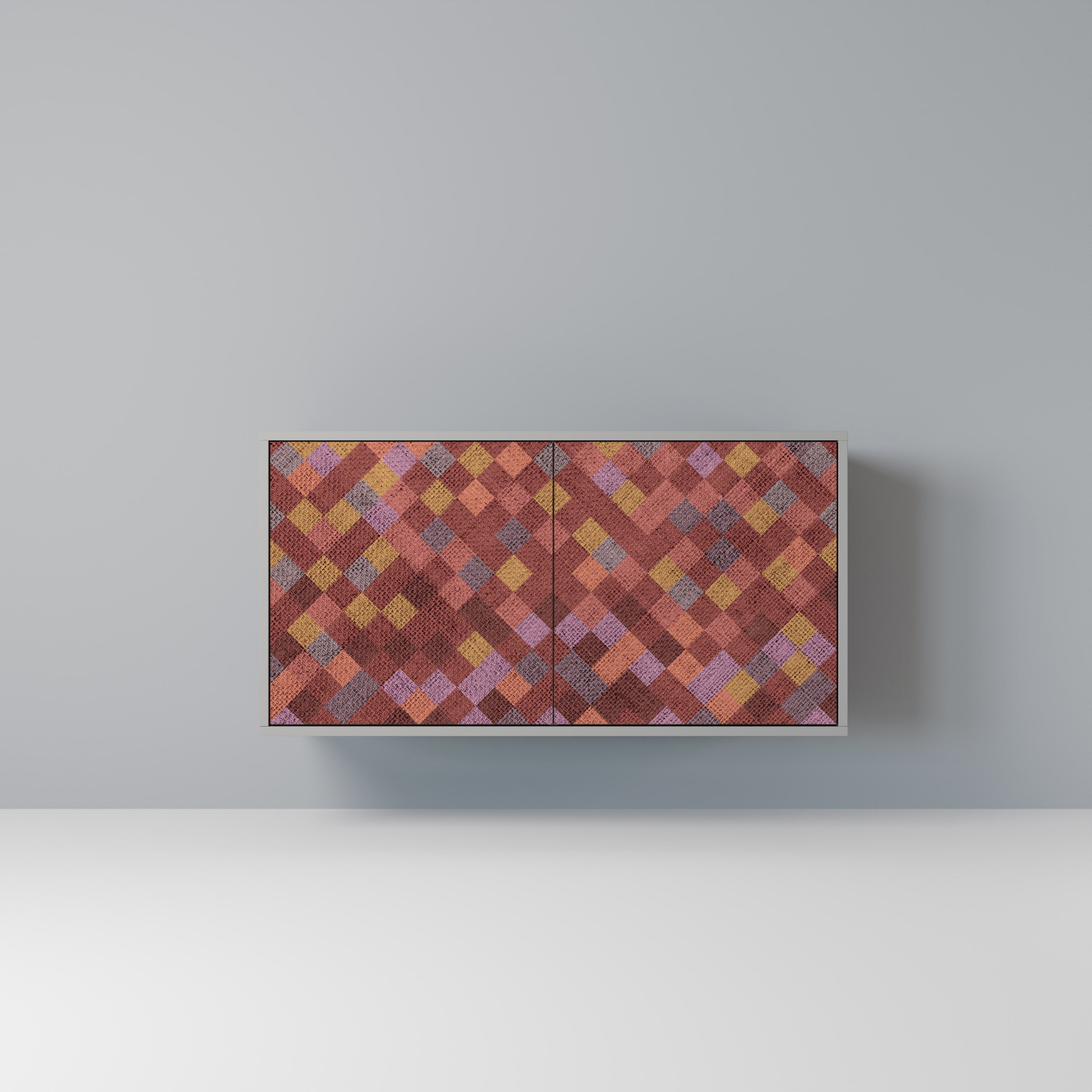 PAINTED SQUARES Komoda 2-drzwiowa korpus Szary